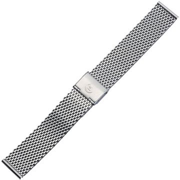 MARBURGER Uhrenarmband 20mm Edelstahl Silber Milanaise