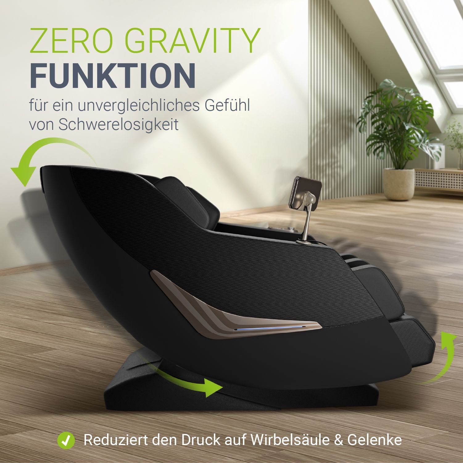 Juskys Massagesessel Paros, Ganzkörpermassage, SL-Track, Zero-Gravity, Touchscreen, Fernbedienung