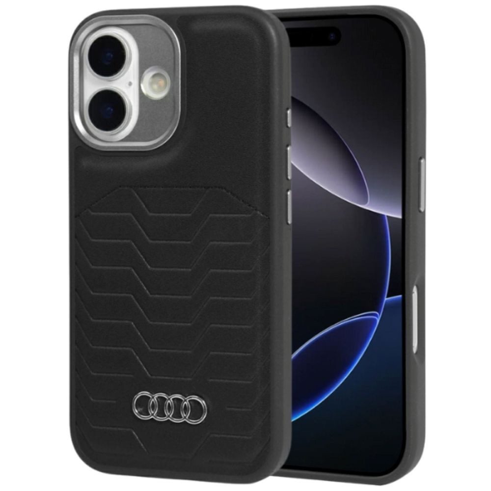 Audi Handyhülle Case iPhone 17 GT MagSafe Kunstleder schwarz Logo 6,3 Zoll, Kantenschutz