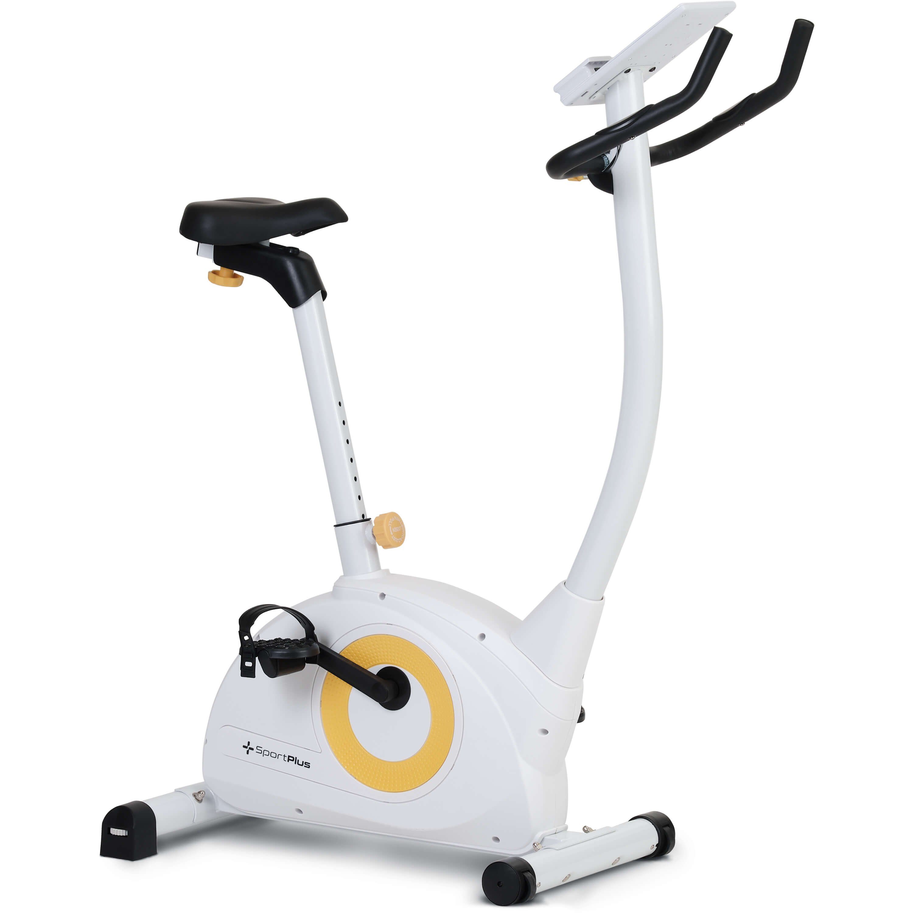 SportPlus Heimtrainer SP-HT-9510-W-iE, Heimtrainer, Riemenantrieb, Bremssystem mit 24 Widerstandsstufen