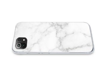 MuchoWow Handyhülle Marmor - Weiß - Grau - Luxus - Marmoroptik - Stein, Phone Case, Handyhülle Xiaomi Mi 11 Lite, Silikon, Schutzhülle