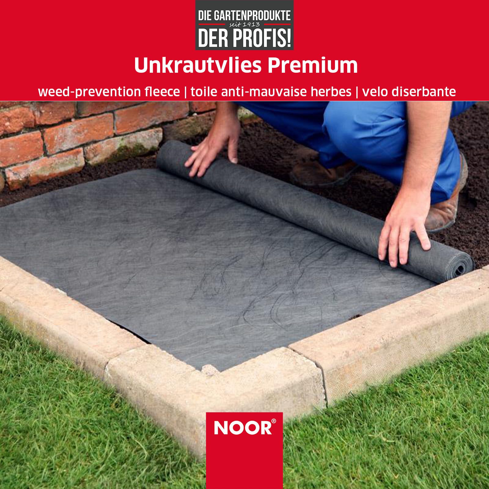 NOOR Unkrautvlies Premium PE/PP 90g/m² - ideal für Beete und Wege, zur maximalen Unkrautbekämpfung - auch als Trennvlies geeignet