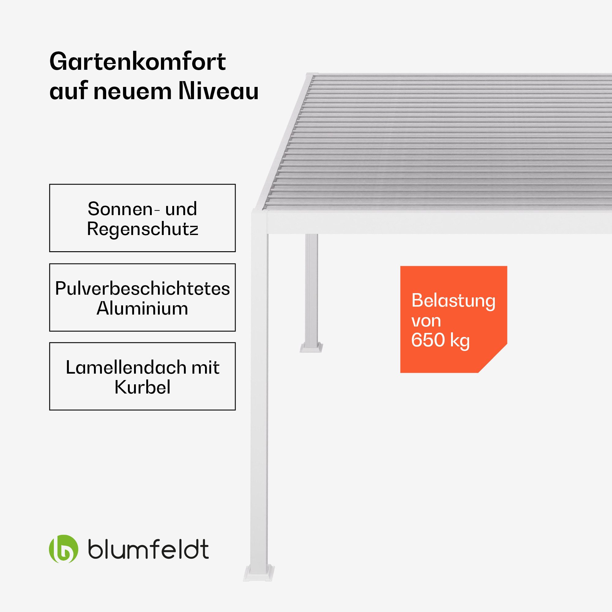 blumfeldt Pavillon LuminaHaven, (Set), Pergola 3x4m Seitenwände pulverbeschichtet wetterfest Garten