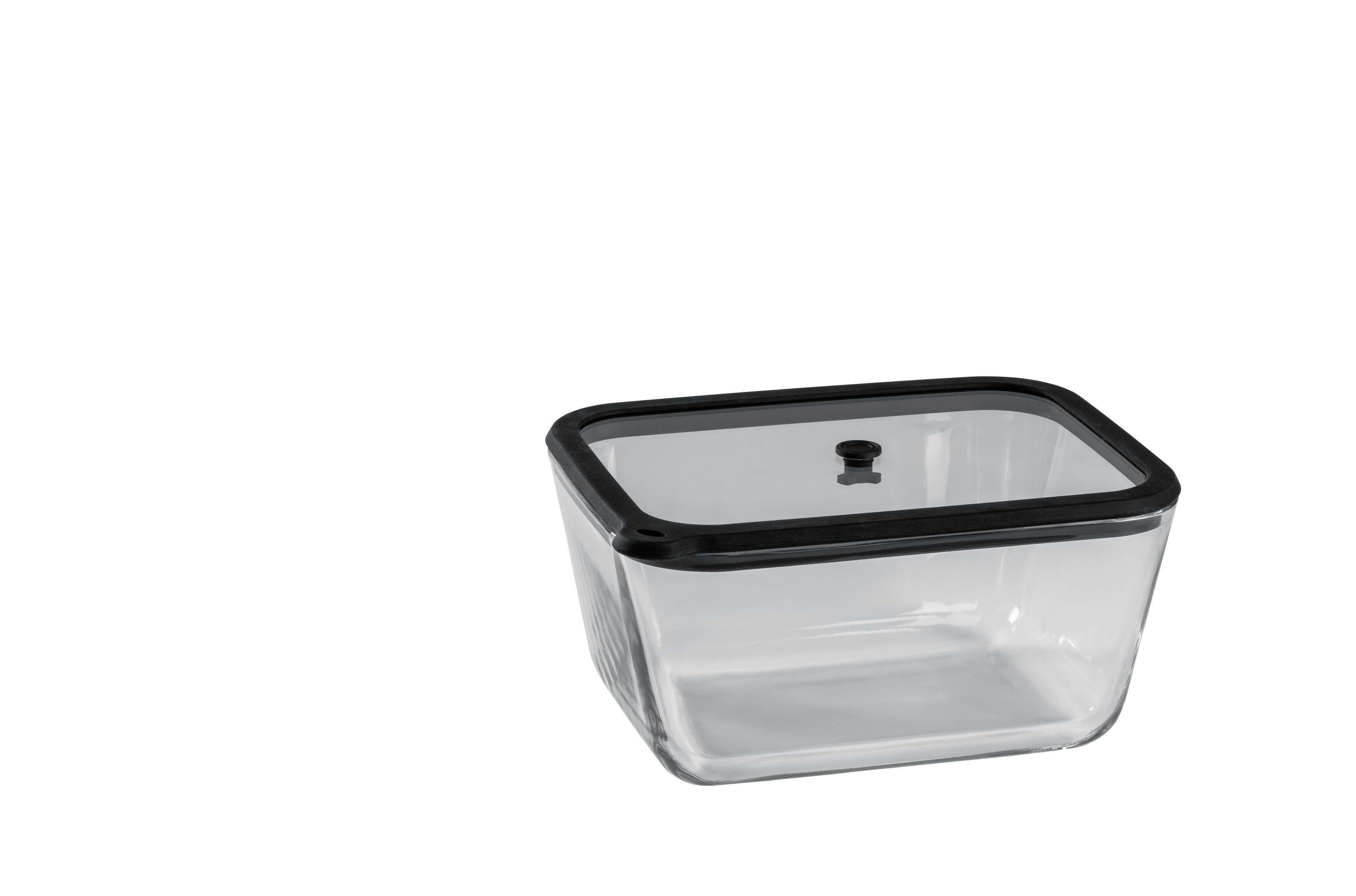 CHEF CUISINE International Vakuumbehälter Vakuum Glasbehälter Vakuumboxen 2er SET Large Size 1.350ml + 2.550ml, (2er Set), aus Glas