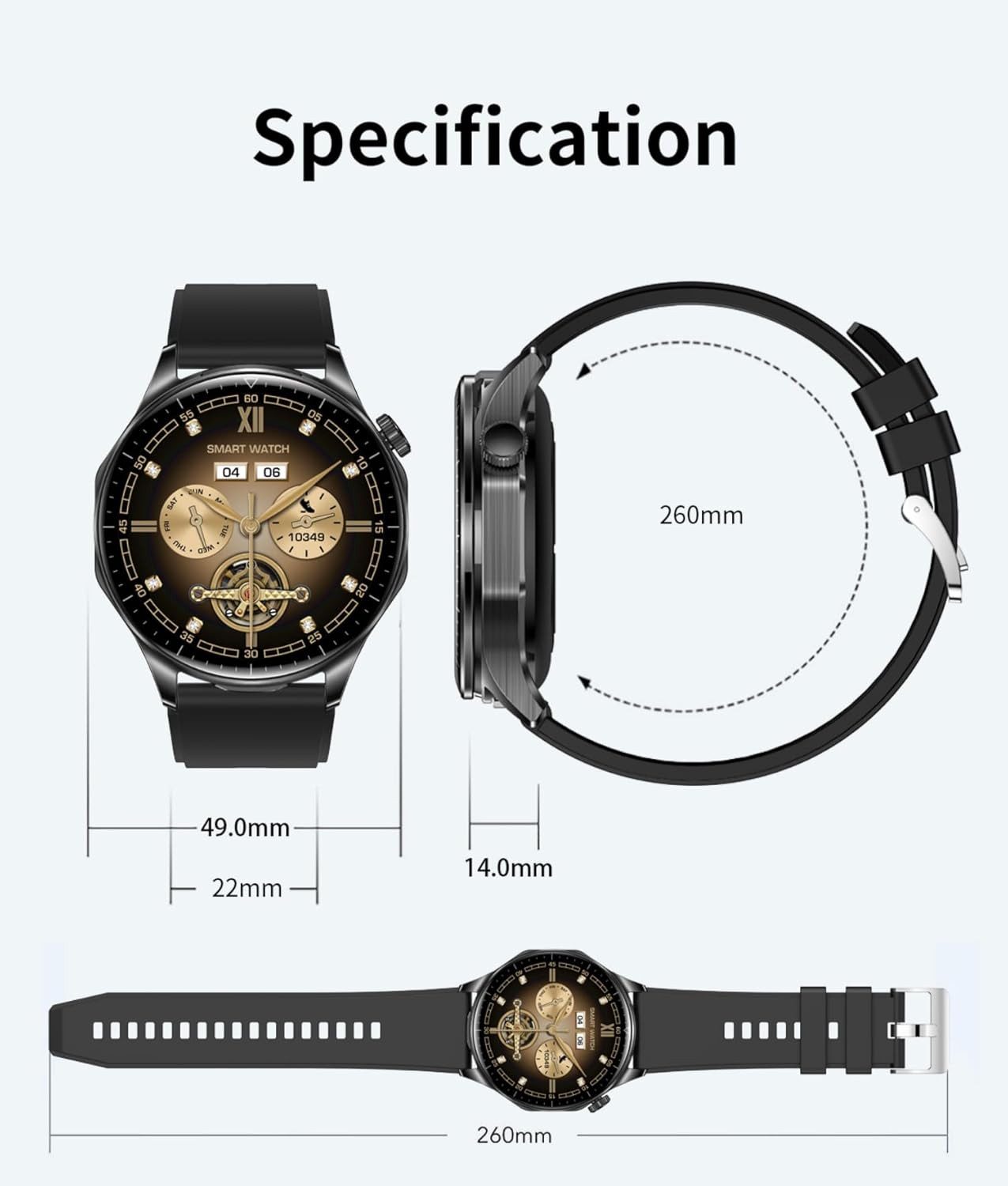 AIEK T8 Smartwatch (3,6 cm, android ios), 2-in-1 Smartwatch mit kabellosen Bluetooth-Kopfhörern & HD Display