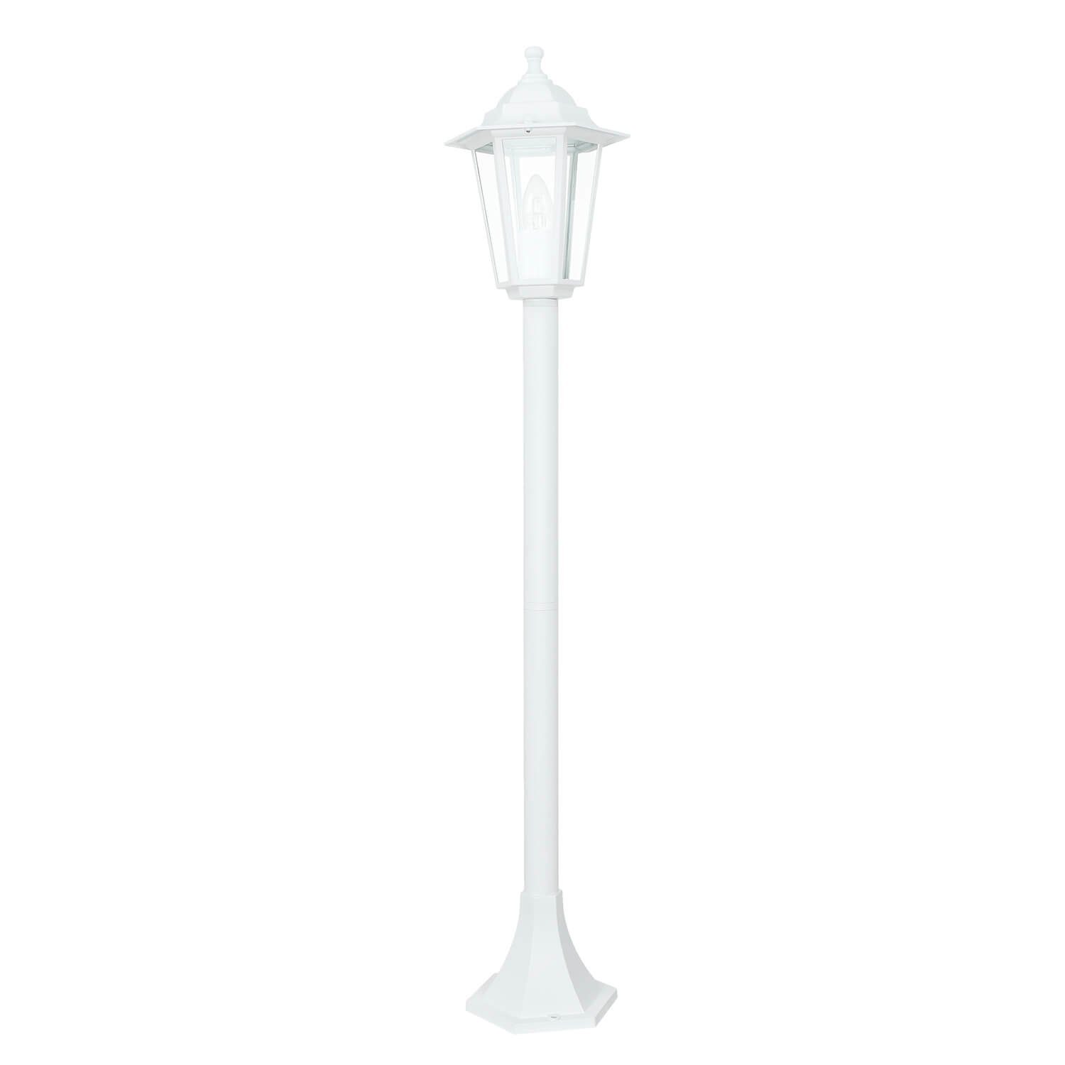 Licht-Erlebnisse Außen-Stehlampe PARIS, ohne Leuchtmittel, Wegeleuchte Stehlampe Weiß rustikal E27 Hof Terrasse Lampe | Standleuchten