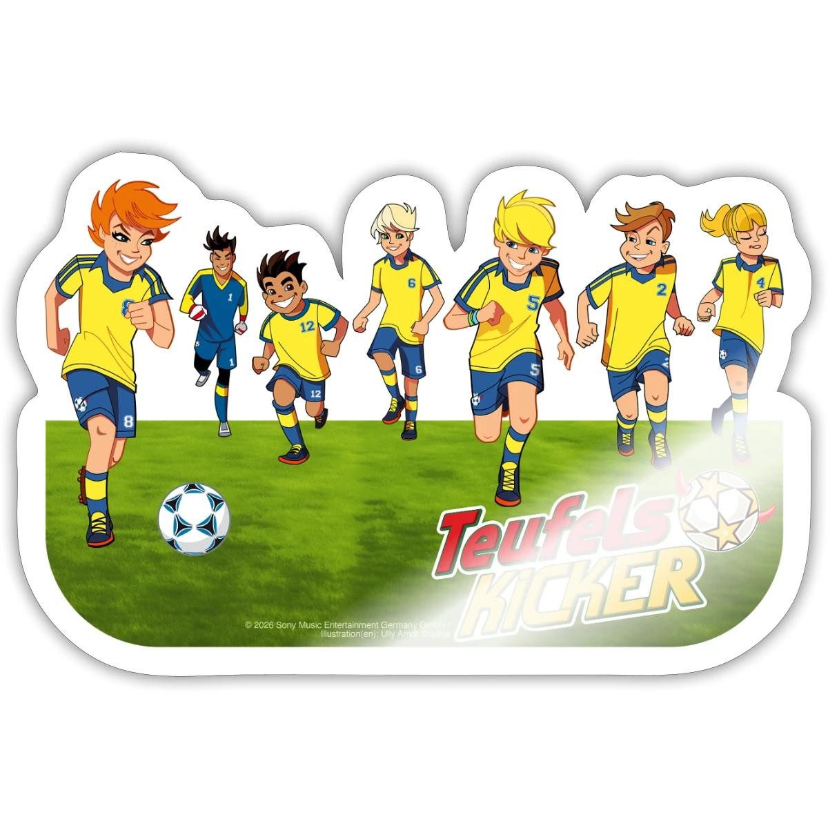 Spreadshirt Aufkleber Teufelskicker Fußballmannschaft Beim Kicken Sticker Aufkleber