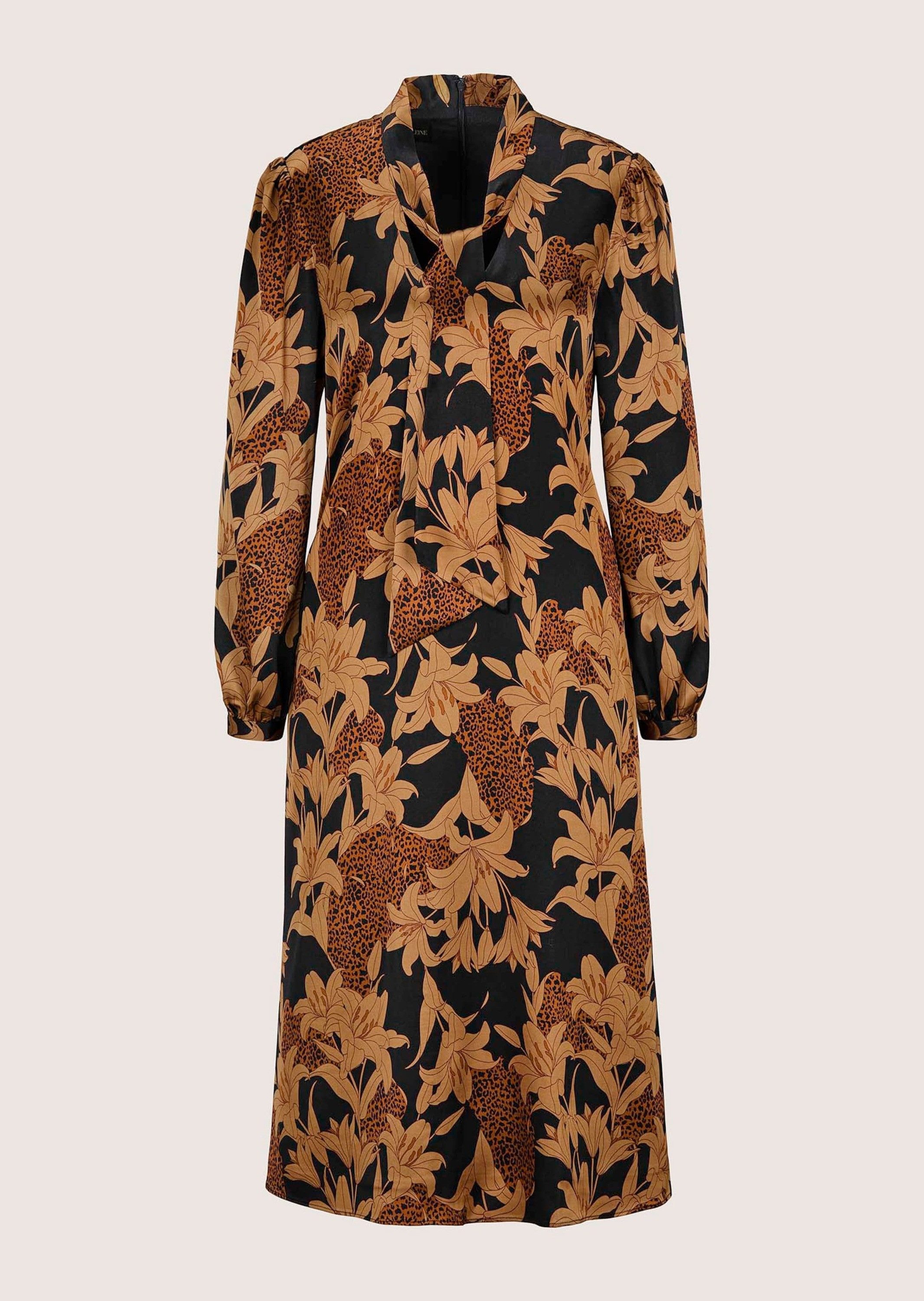 MADELEINE Midikleid Schluppenkleid mit Blütenprint V-Ausschnitt, schwingender Rock & seitliche Eingrifftaschen – Bild 5 von 5