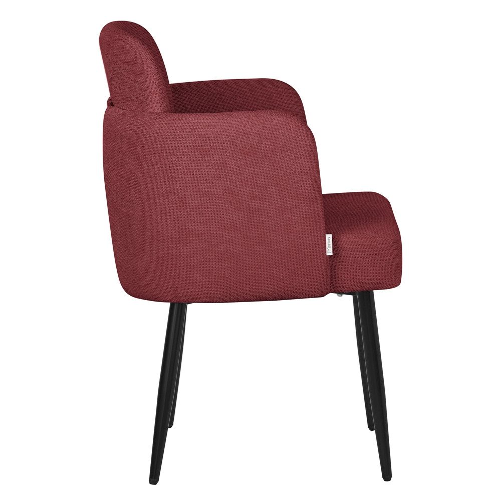 ML-DESIGN Polsterstuhl Esszimmerstühle mit Armlehne & Rückenlehne Ergonomische moderne Design (1 St), Armlehnstuhl mit Metallbeine Rot Lounge Sessel Stuhl bis 120 kg