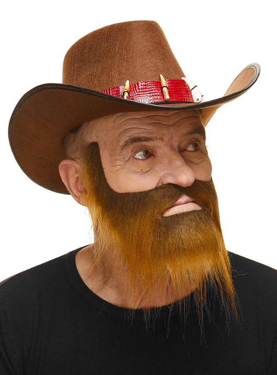 Metamorph Kostüm Ausgefranster Vollbart, Hochwertiger, selbstklebender Kunstbart aus Handarbeit