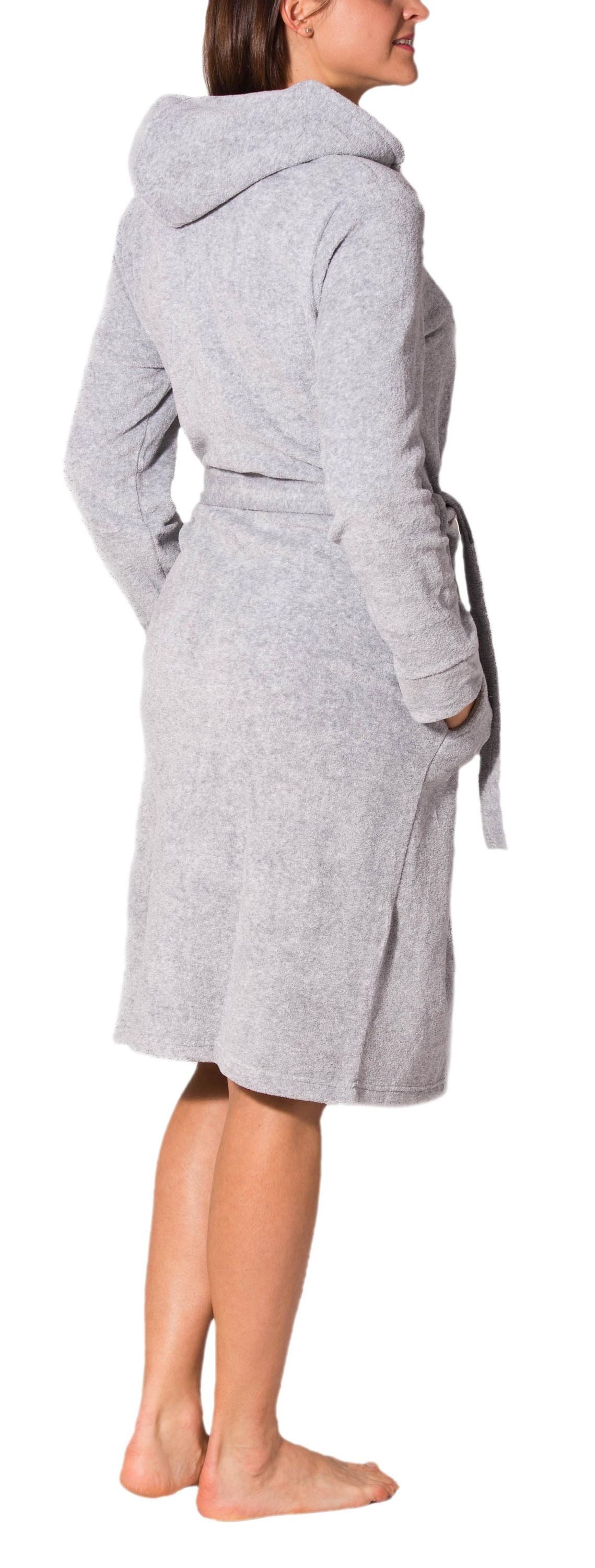 Aquarti Damenbademantel Aquarti Damen Bademantel Morgenmantel mit Reißversc günstig online kaufen