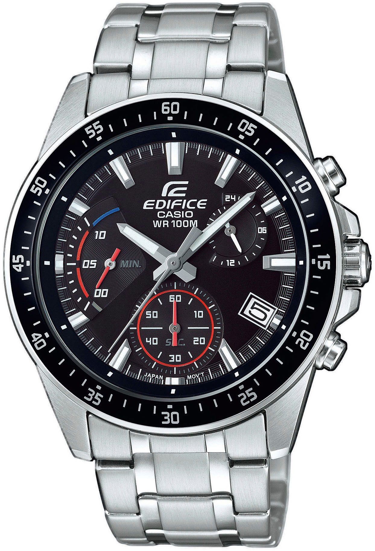 CASIO EDIFICE Chronograph, Quarzuhr, Armbanduhr, Herrenuhr, Stoppfunktion, bis 10 bar wasserdicht