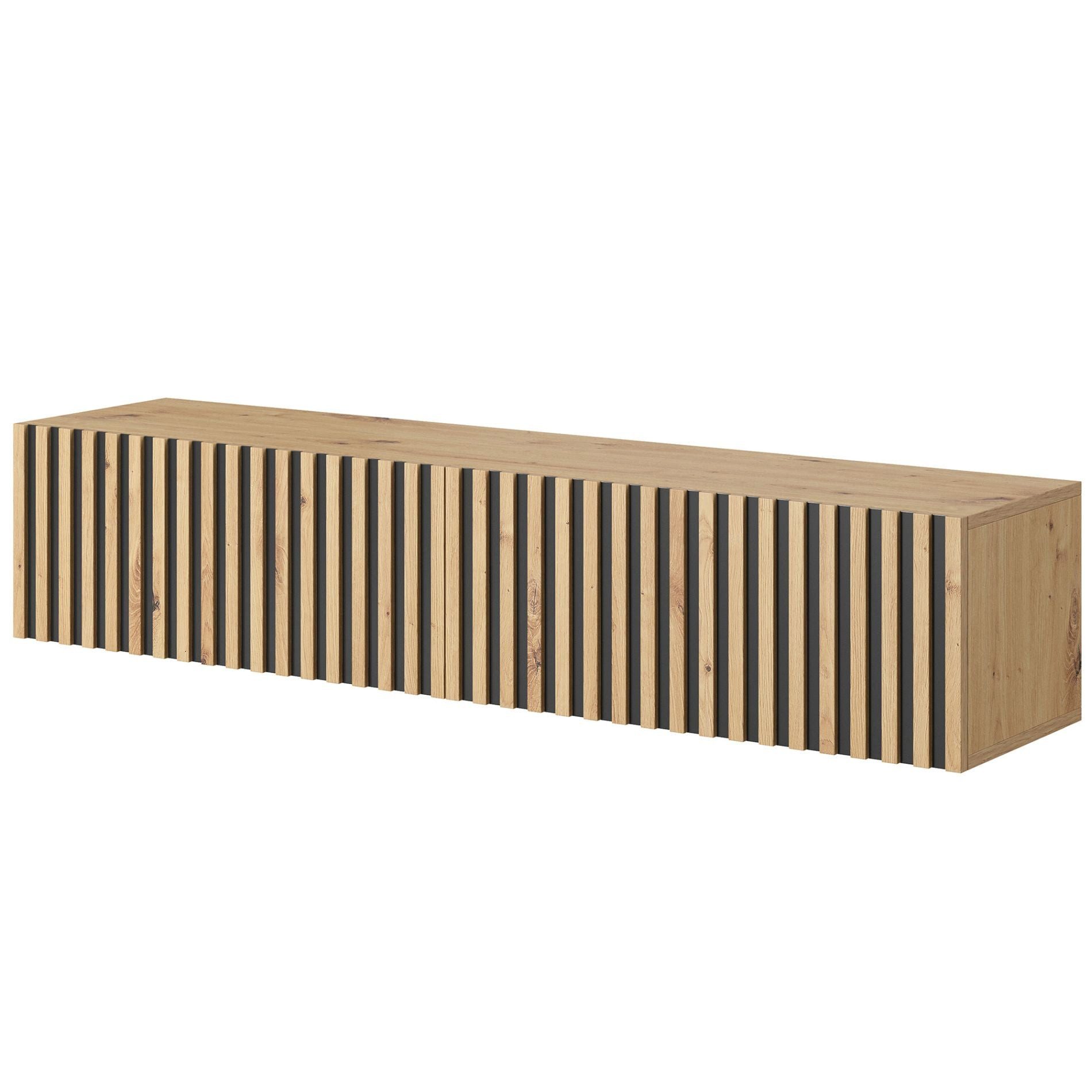 Selsey TV-Schrank TELIRE Hängend mit 2 grifflosen Lamellenfronten, 138,6 cm