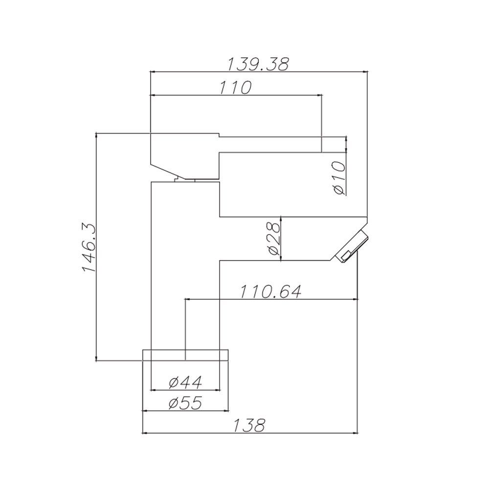 Gold 1-St., Waschtischarmatur CR6002-6BG Waschbeckenarmatur gebürstet Einzel) (einzel, Aloni Einhebel Aloni