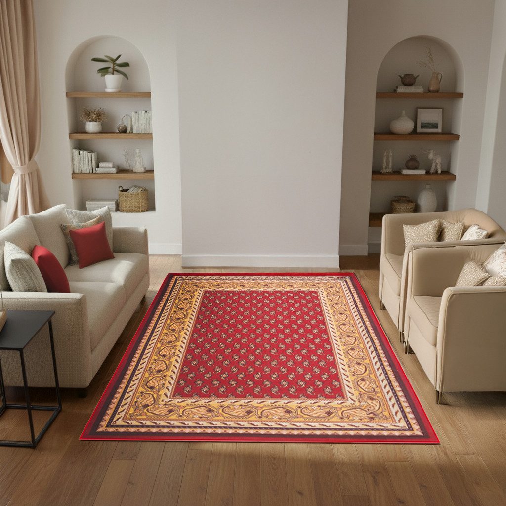Tapiso Teppich NORA, rechteckig, Höhe: 5 mm, Eleganter Kurzflorteppich mit rutschfester Rückseite