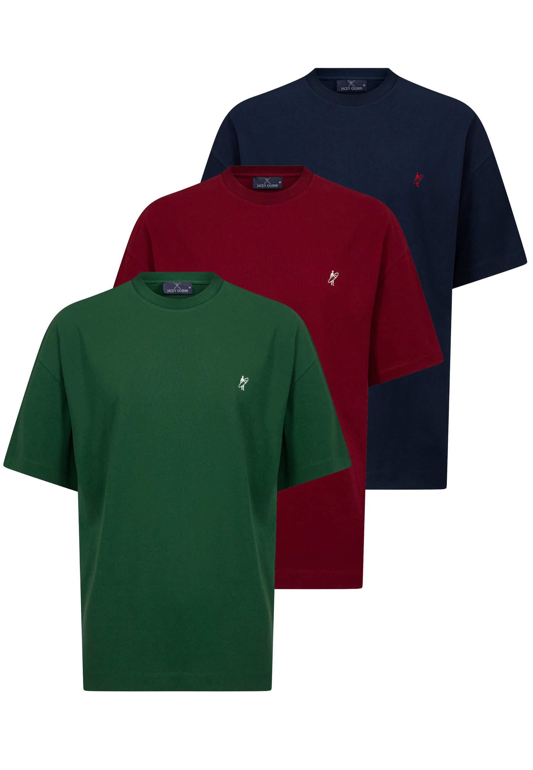 Jacey Quinn  T-Shirts & Poloshirts 3 Pack Of Oversize T-Shirt günstig online kaufen