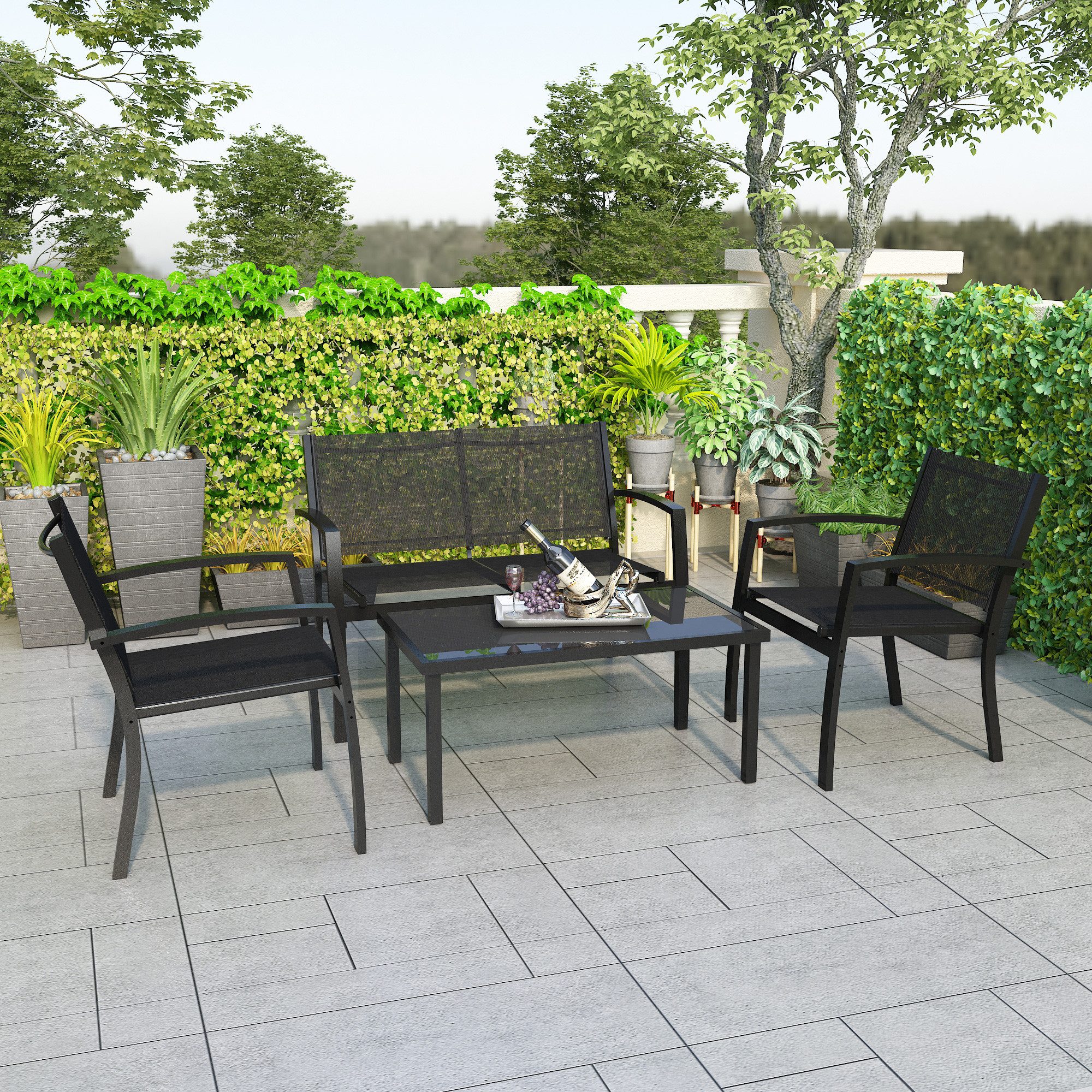 Mondeer Balkonset Gartenmöbel Set, (1 Tisch günstig online kaufen