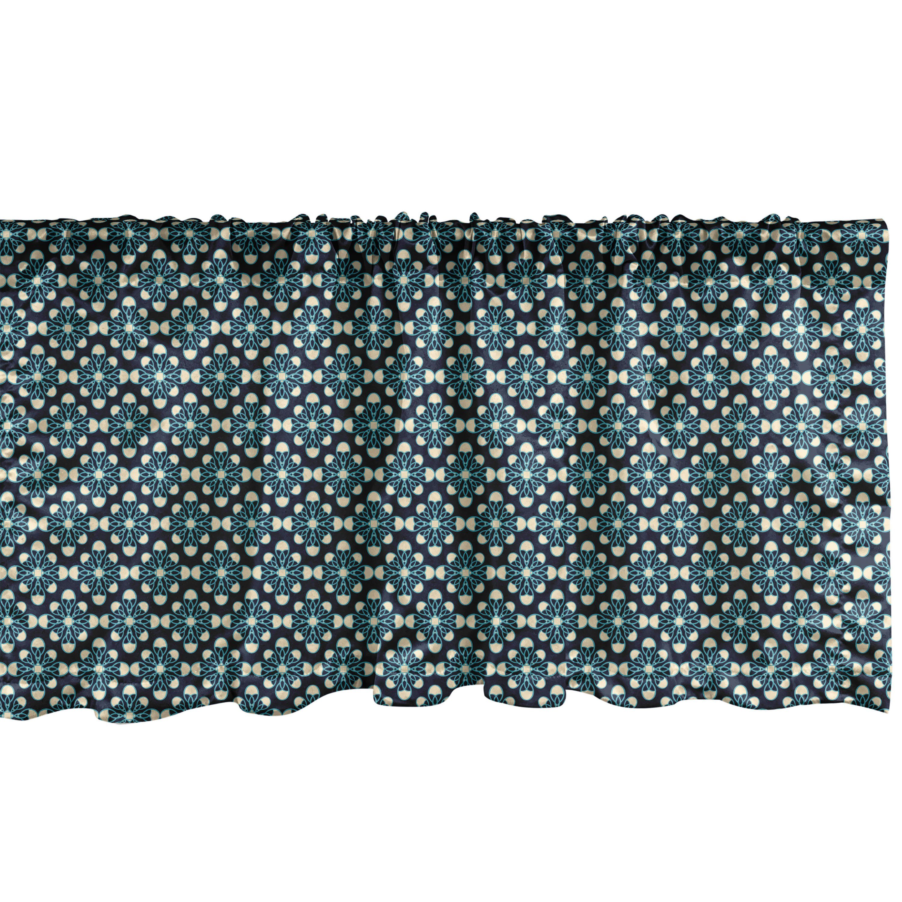 Scheibengardine Vorhang Volant für Küche Schlafzimmer Dekor mit Stangentasche, Abakuhaus, Microfaser, Geometrisch Natur inspried Bloom | Scheibengardinen