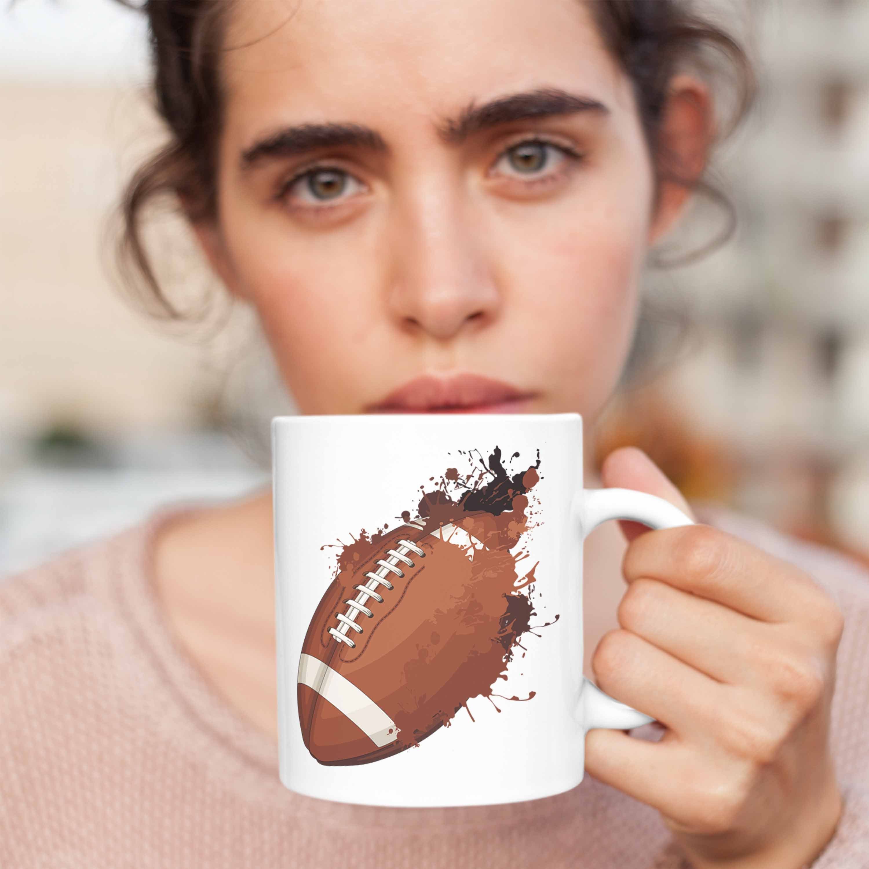 Football Geschenk Grafik Tasse Tasse American Football-Spieler Geschenkidee Weiss Trendation