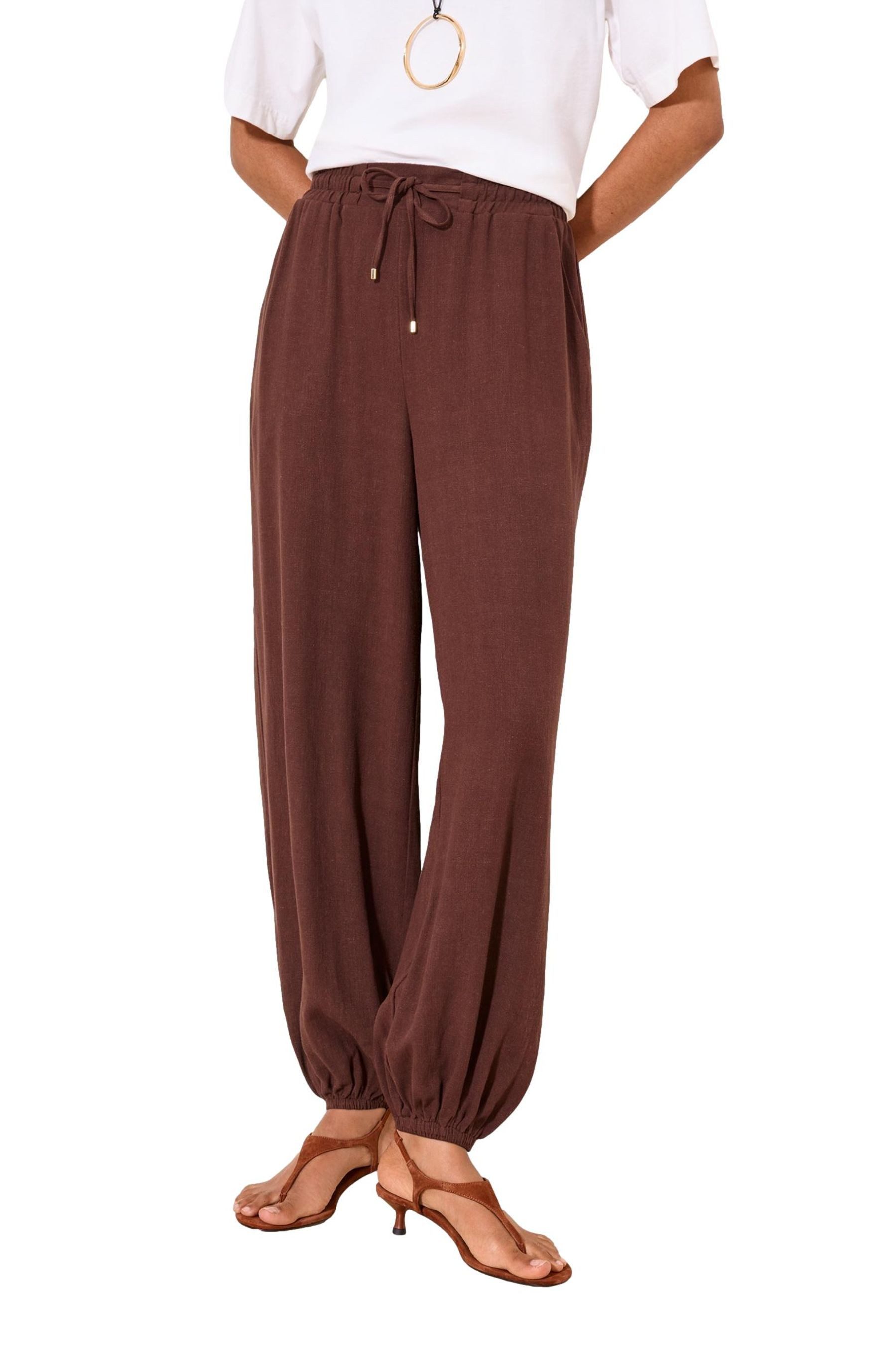 LIPSY Leinenhose Lipsy Regular Fit Hose im Ballonschnitt mit Leinen (1-tlg)