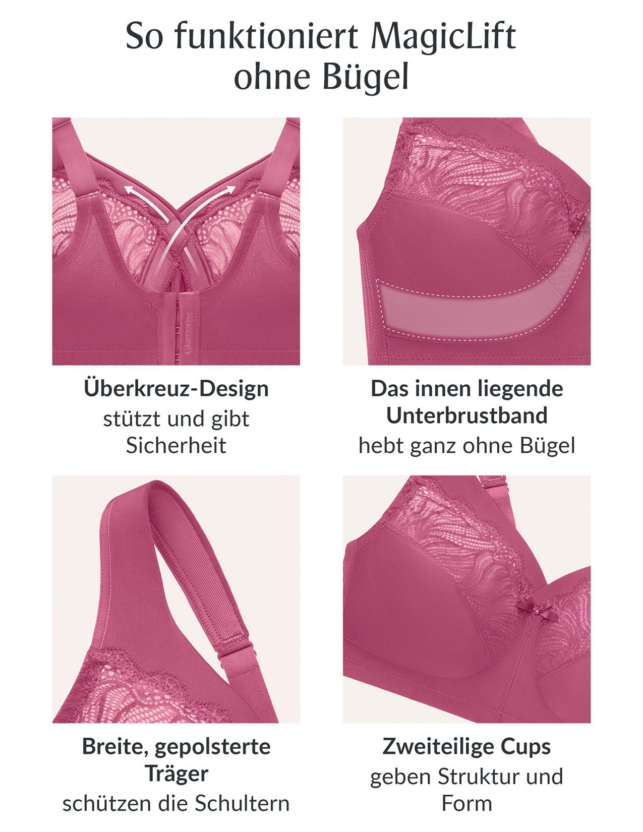 GLAMORISE Bügelloser BH Magic Lift