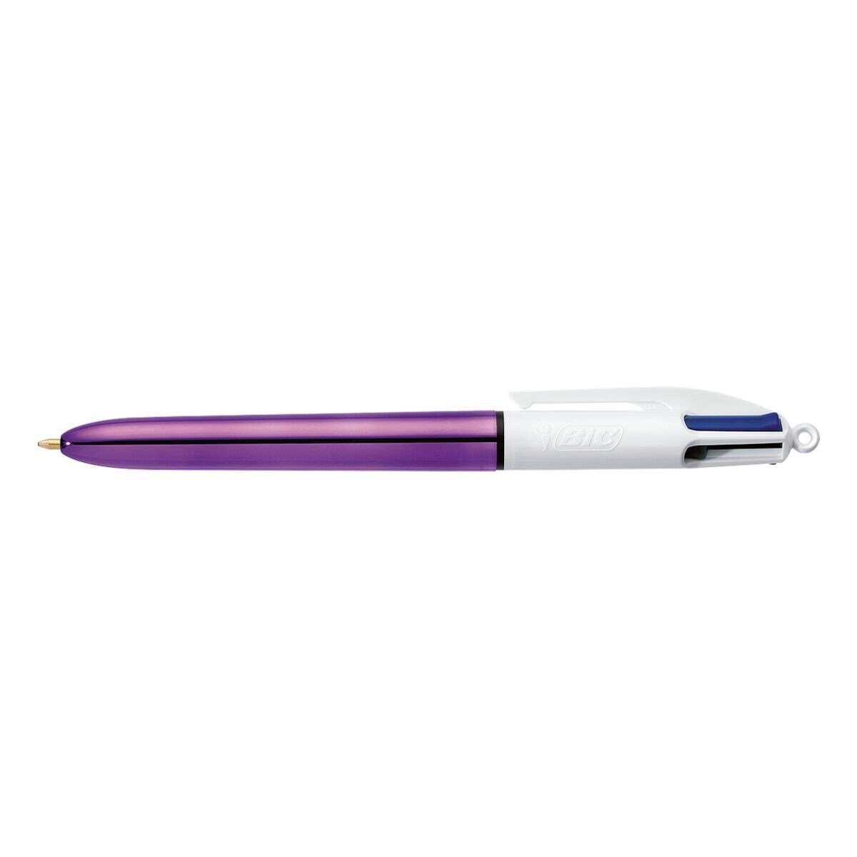 4 BIC Stift violett Kugelschreiber Farben Shine, einem in 4 Colours