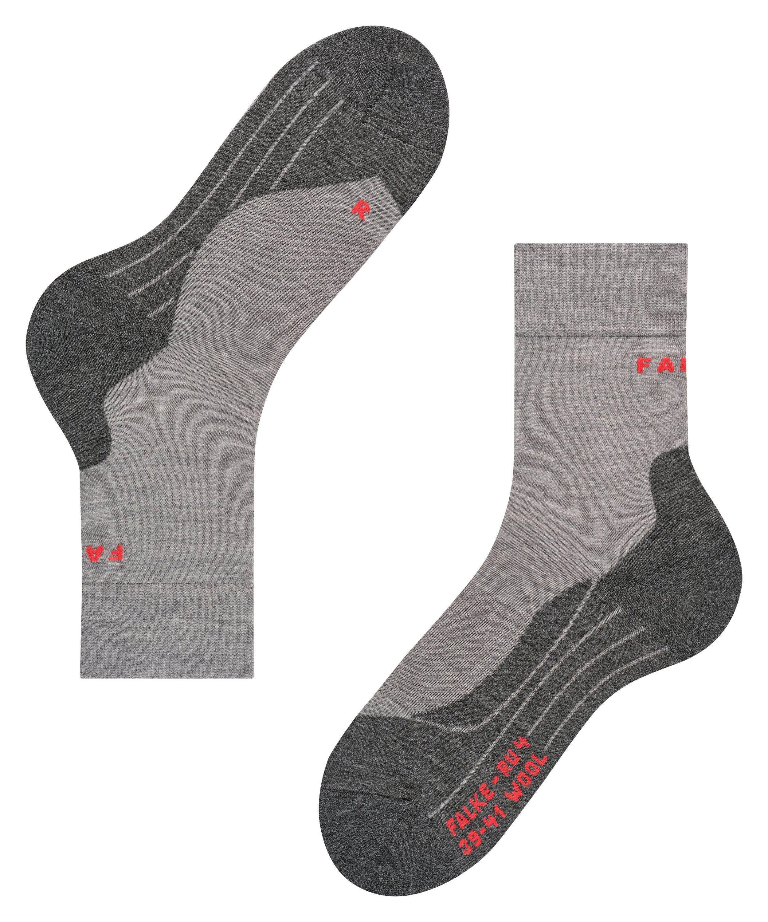 FALKE Laufsocken RU4 Endurance Wool Socken (1-Paar) leichte Laufsocke mit mittlerer Polsterung