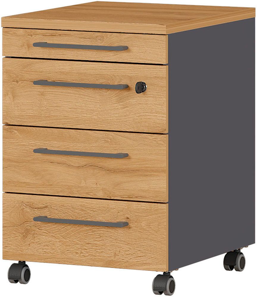 GERMANIA Büromöbel-Set Agenda, (2-tlg., 2-tlg), Set bestehend aus höhenverstellbarem Schreibtisch und Rollcontainer