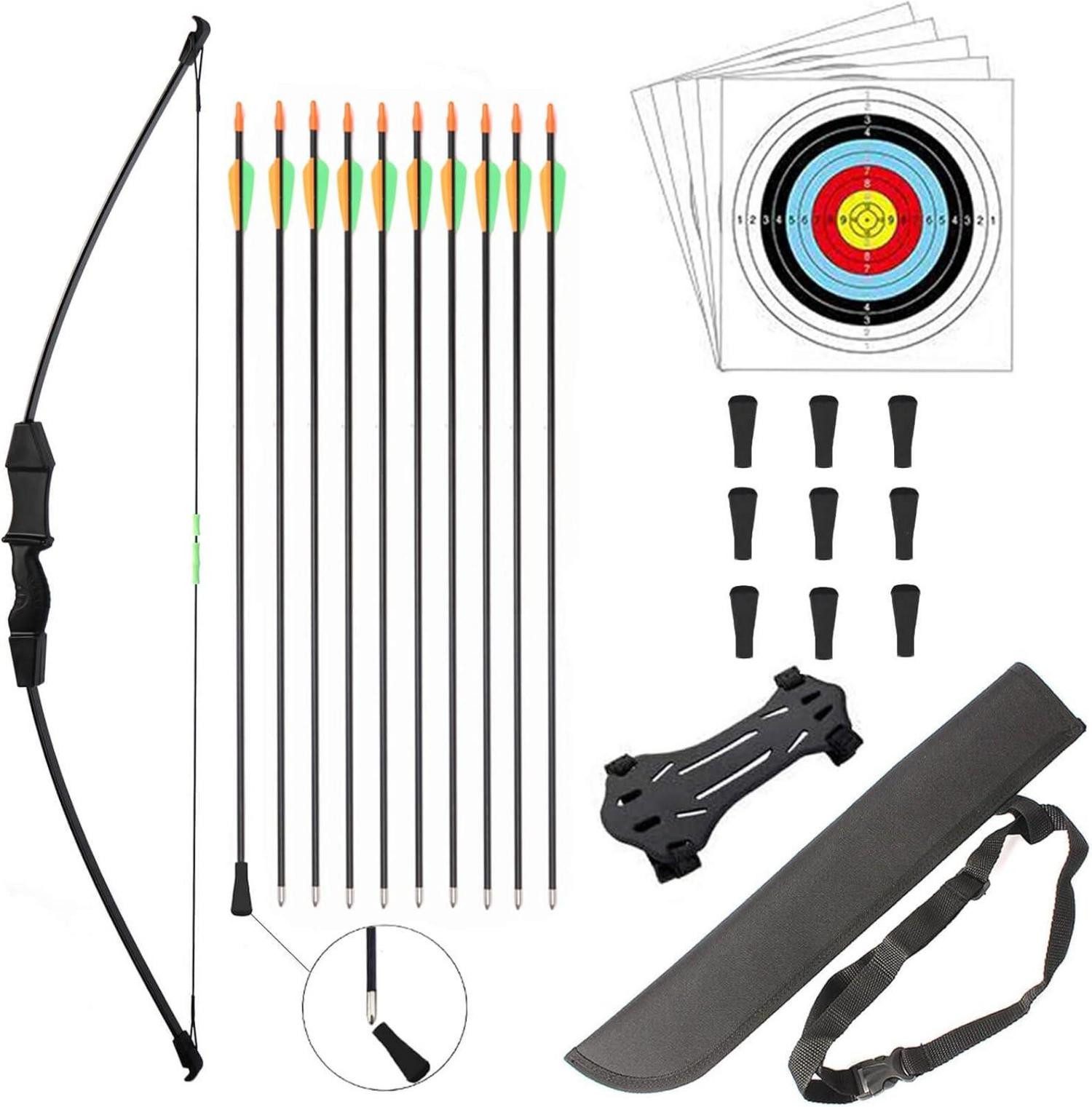 LuxusKollektion Recurvebogen Bogen Pfeil Set Jugendbogenset Kinderbogen 15lbs Recurve