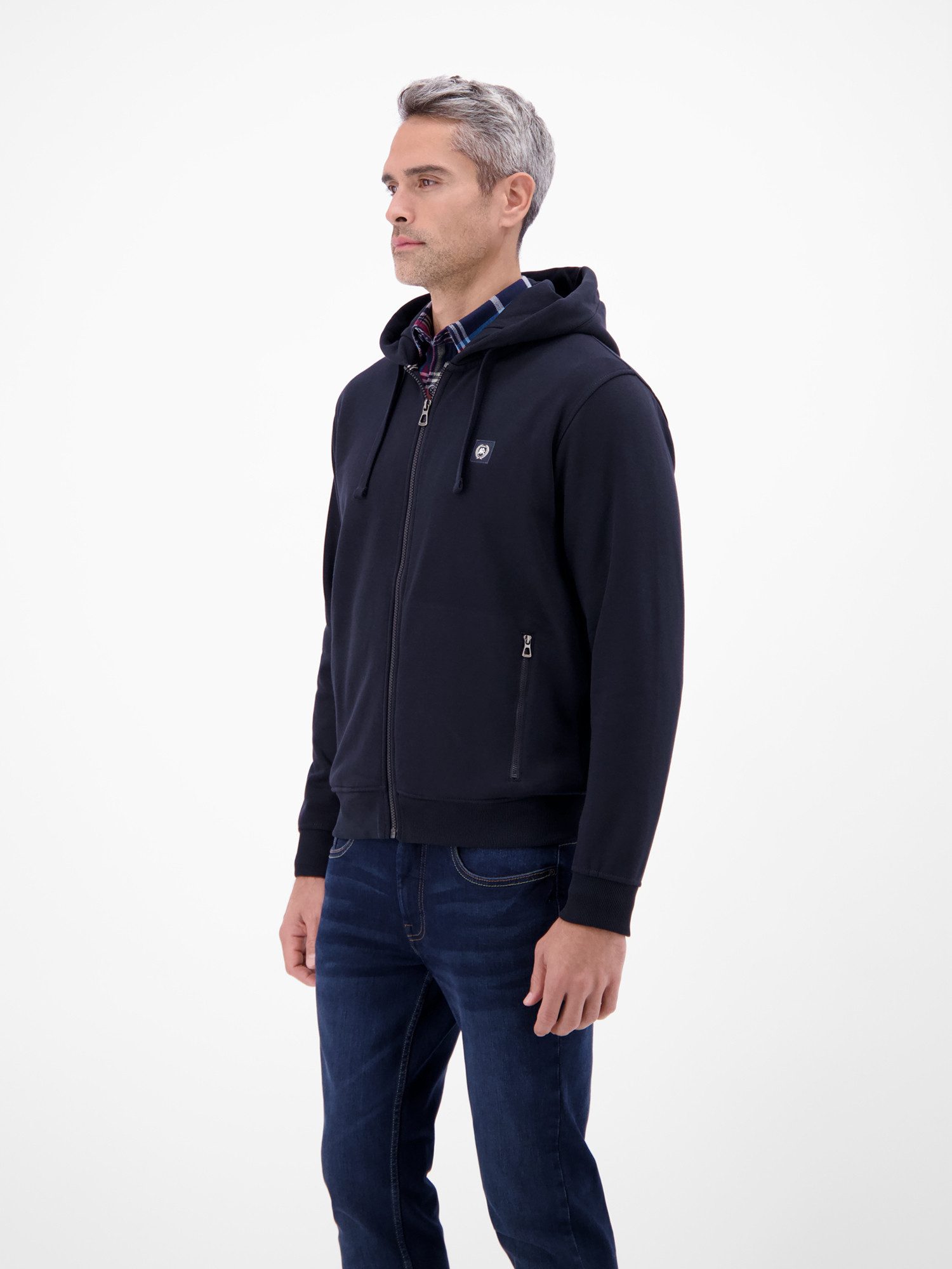 LERROS Sweatjacke Hoodie Sweat-Jacke Kapuzensweatjacke mit Tunnelzug und seitlichen Reißverschlusstaschen