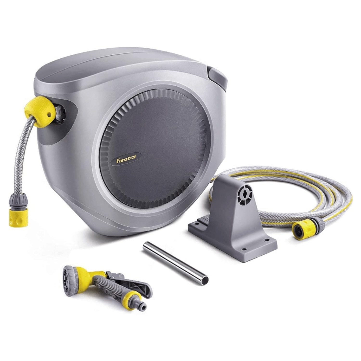 Fanztool Schlauchaufroller Schlauchtrommel 35m+2m Gartenschlauch mit Automatisches Aufrollen