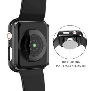 SmartUP Smartwatch-Hülle 2X Schutzhülle für Apple Watch 44mm Series 4/5/6 SE Case Displayschutz