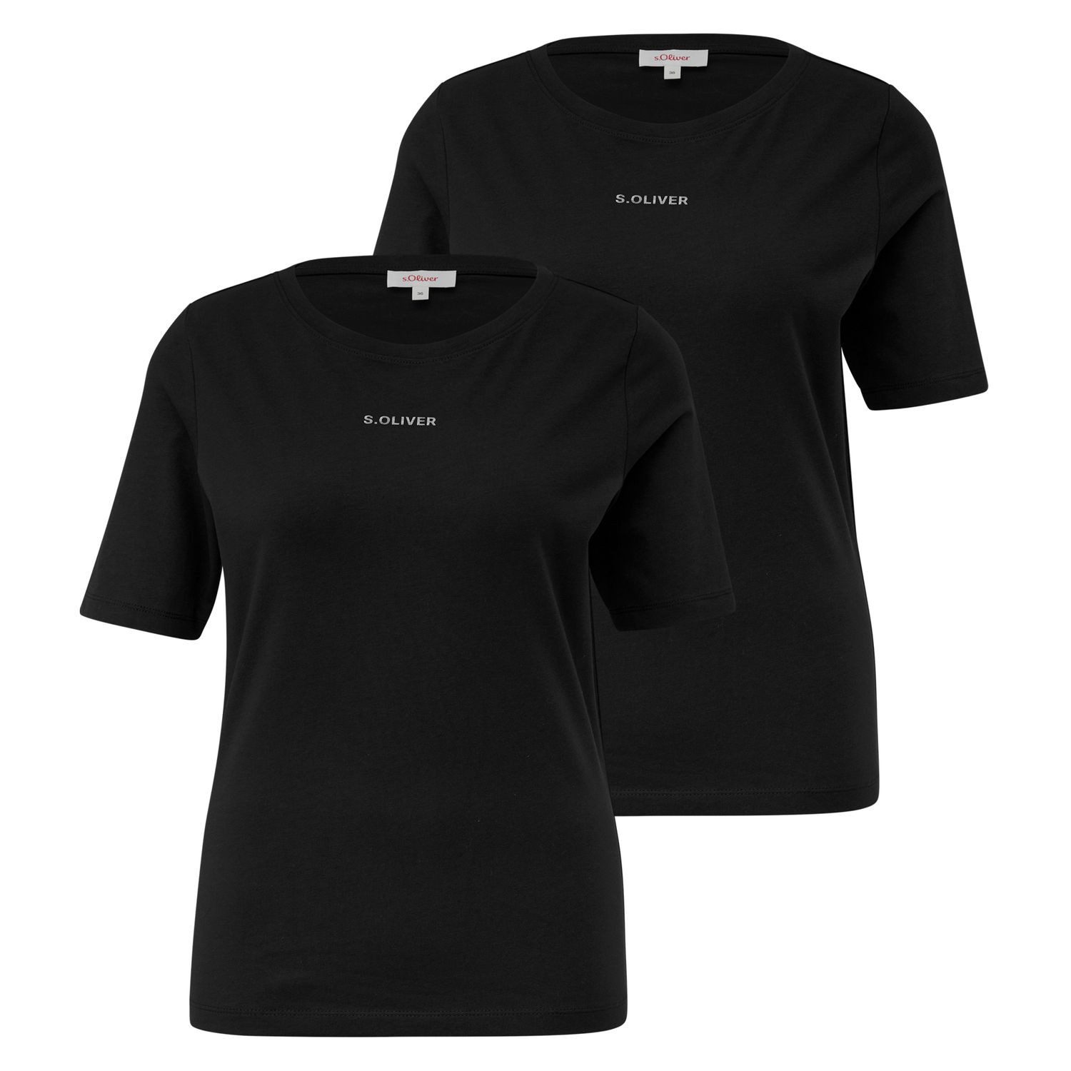 s.Oliver T-Shirt Label-Shirt (2-tlg) kurzarm, Rundhals, günstig online kaufen