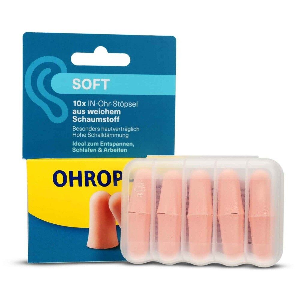 OHROPAX Gehörschutzstöpsel OHROPAX soft Schaumstoff In-Ohr Stöpsel 10 Stk.