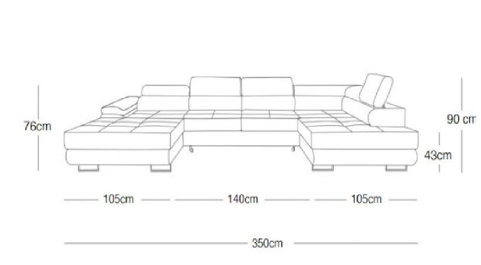 (Samt), inkl. Lago Sofa Sofa und Klappfunktion - mit Aufbau Schlaf Braun Baidani
