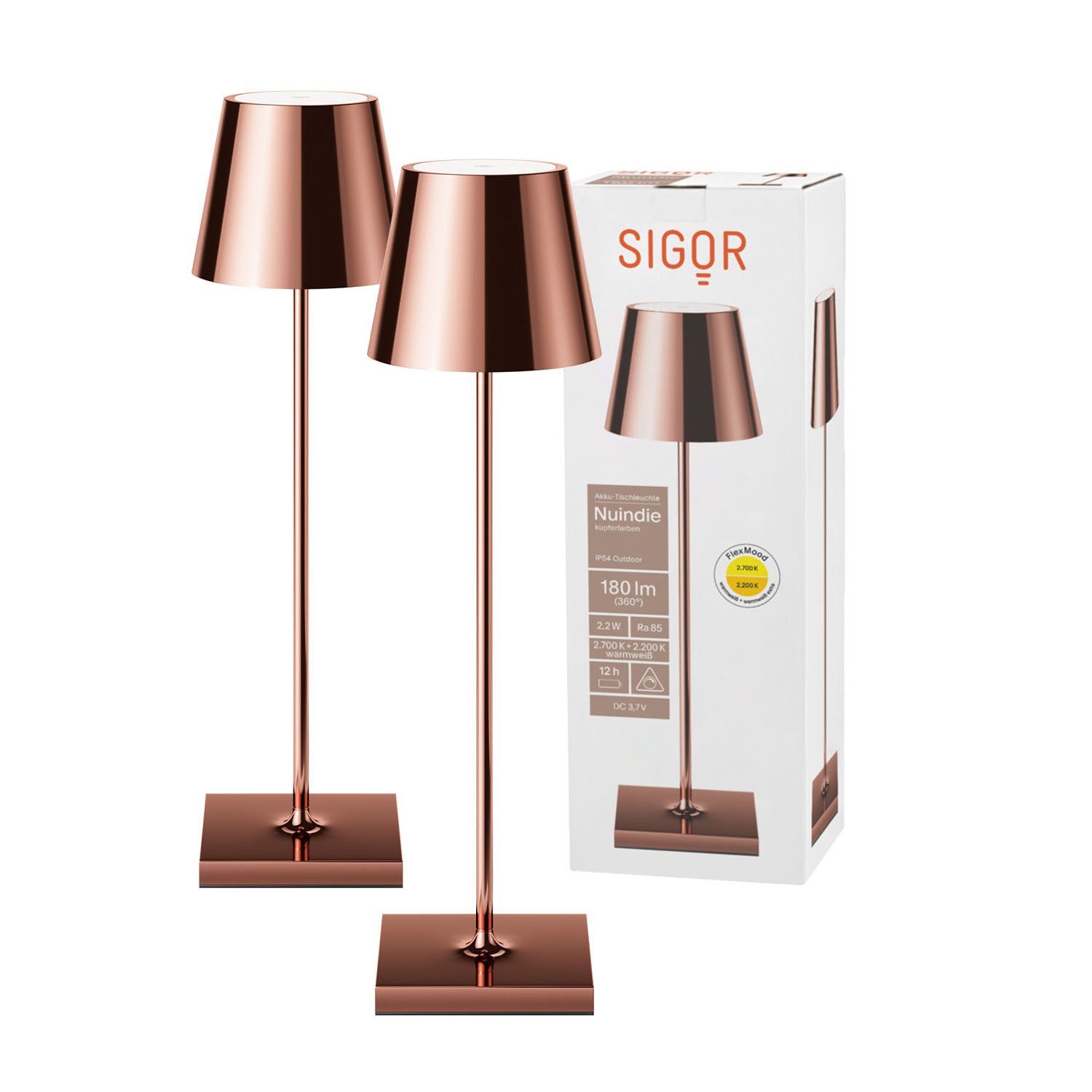 SIGOR LED Tischleuchte, Dimmbar, LED fest integriert, Warmweiß