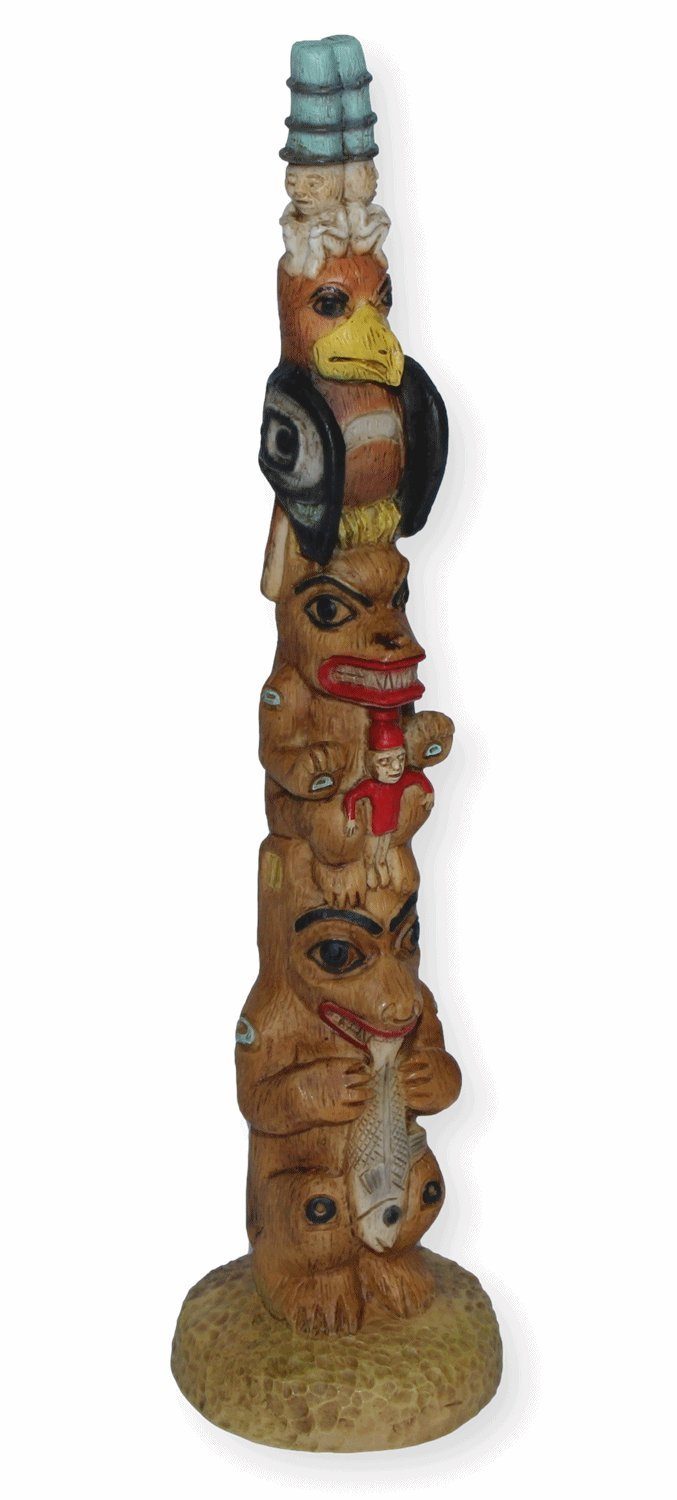 Dekofigur Totempfahl H 25,5 cm Native American Deko Dekofigur Castagna