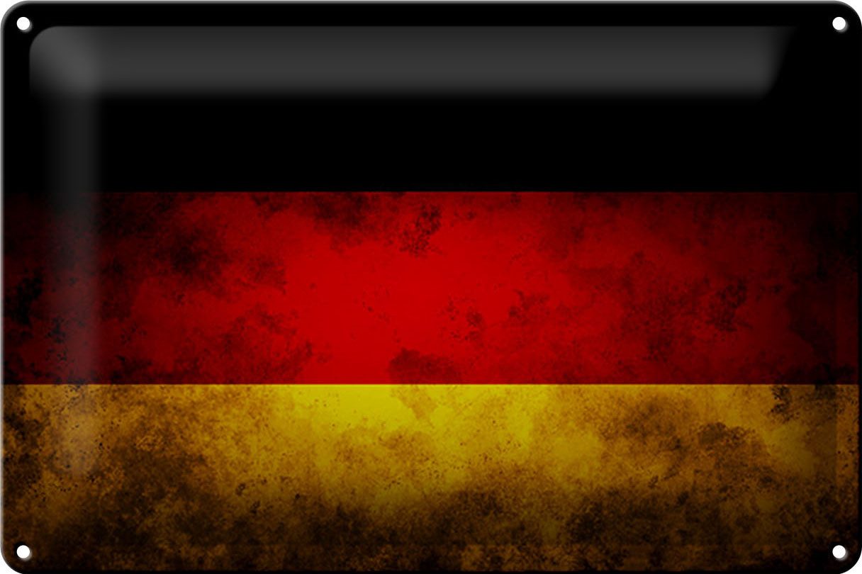Hebold Metallschild Schild Blech 30x20cm - Made in Germany - Flagge Deutschland Fahne Meta