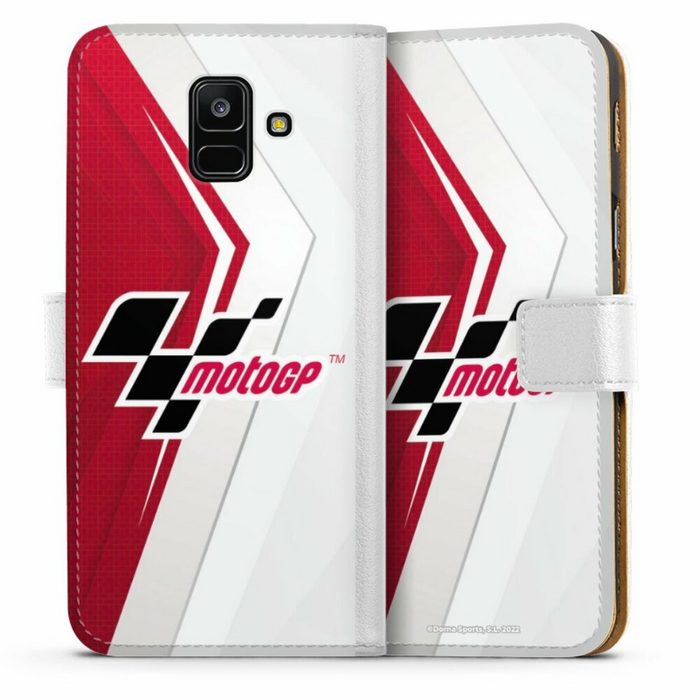 DeinDesign Handyhülle MotoGP Logo Motorsport Logo Grey and Red Samsung Galaxy A6 (2018) Hülle Handy Flip Case Wallet Cover