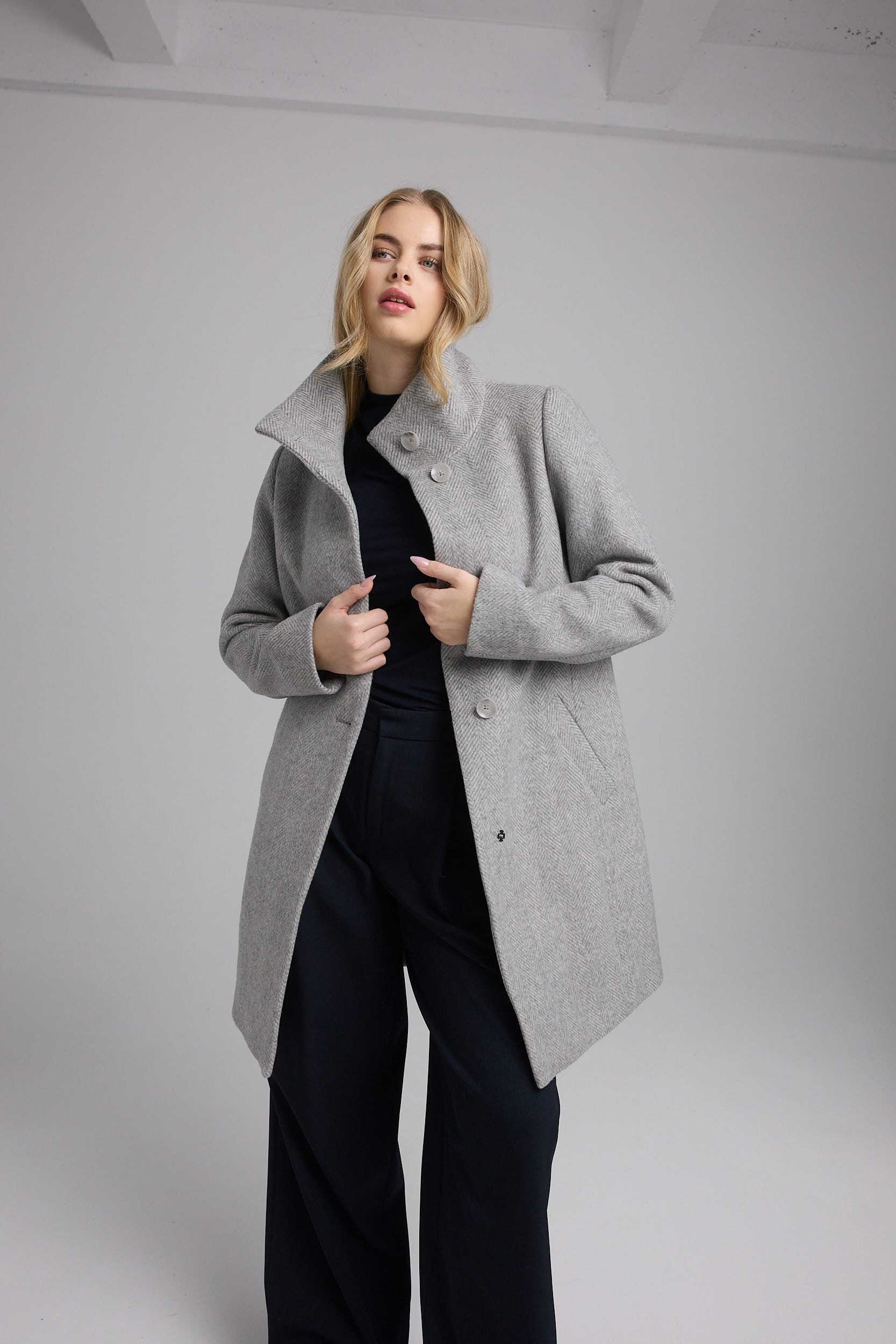 Manisa Wollmantel mit Stehkragen günstig online kaufen