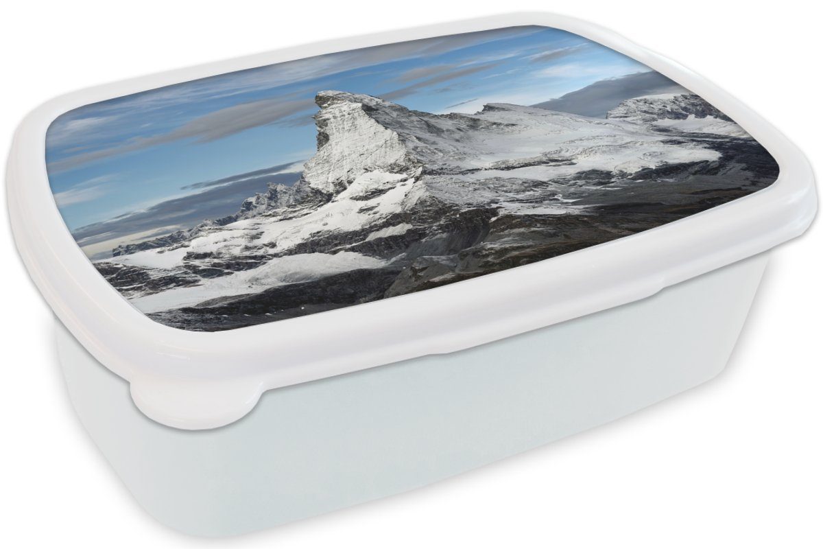 für und dem in und Wolken Schweiz, Mädchen Kunststoff, weiß Matterhorn Kinder Brotdose, Jungs Brotbox (2-tlg), für MuchoWow Erwachsene, über der Lunchbox