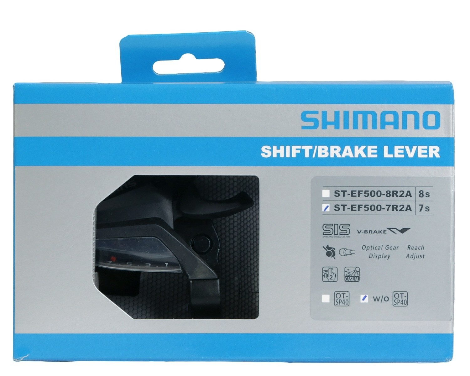 Shimano Schaltung Acera ST-EF500 Schalthebel / Bremshebel Rechts, 7-fach 2 Finger EZ-Fire Plus V-Brake mechanische Scheibenbremse MTB