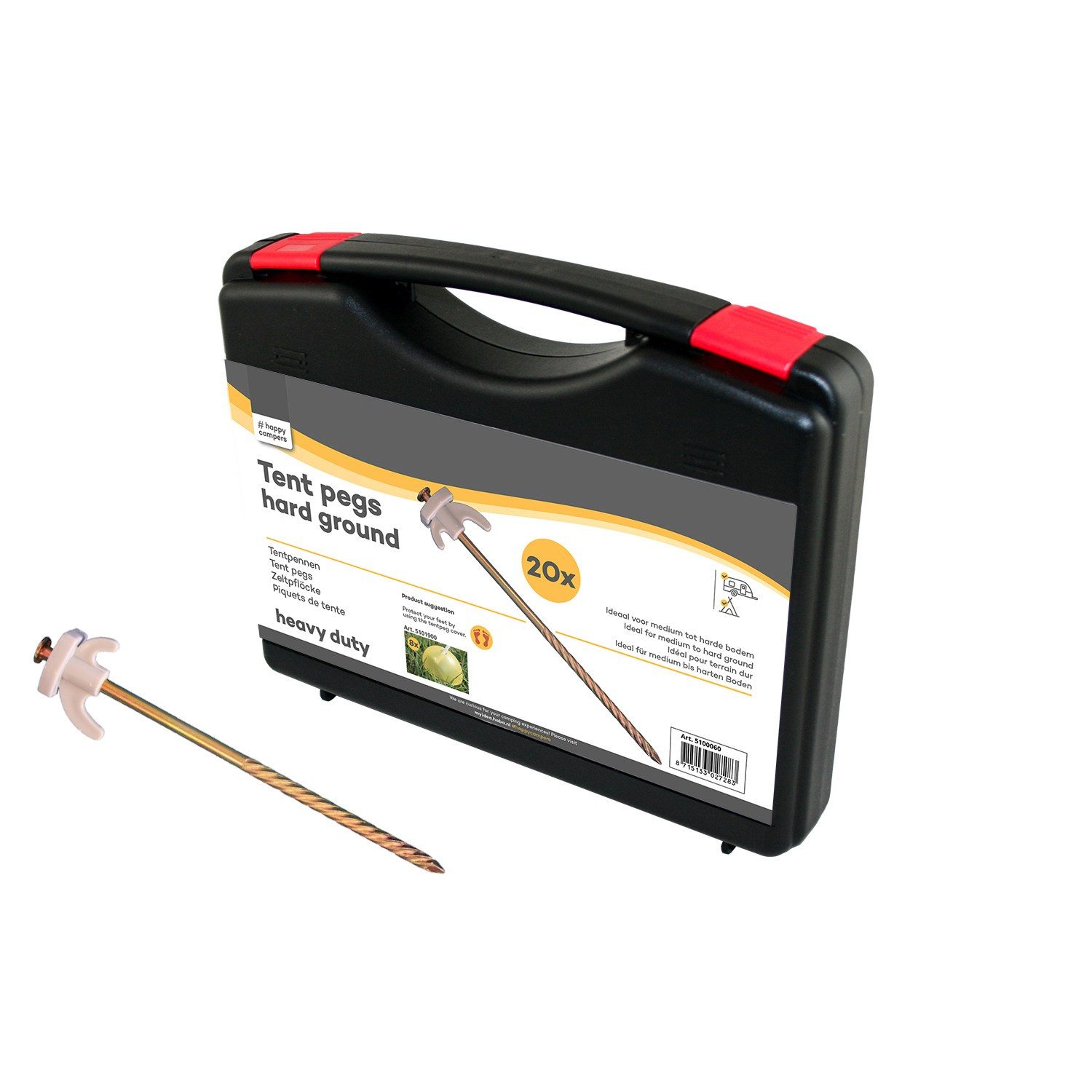 Moritz Zelthering 20x Hartboden Heringe 20 cm im Koffer, (Set), Erdnagel Zelthering Erdanker Bodenanker Zeltbefestigung
