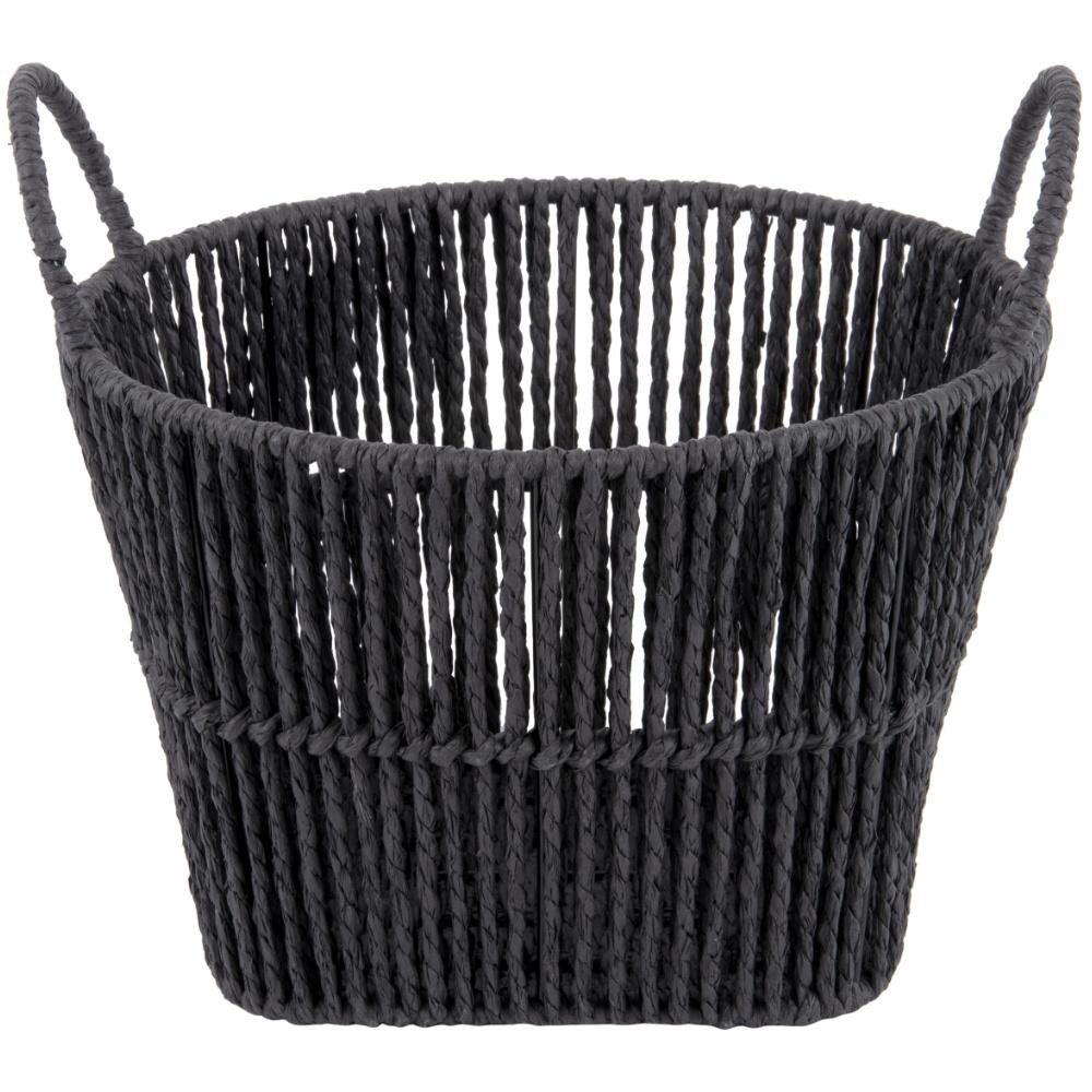 Present Time Aufbewahrungsbox Korb-Set Store Paper Rope Black (3-teilig)