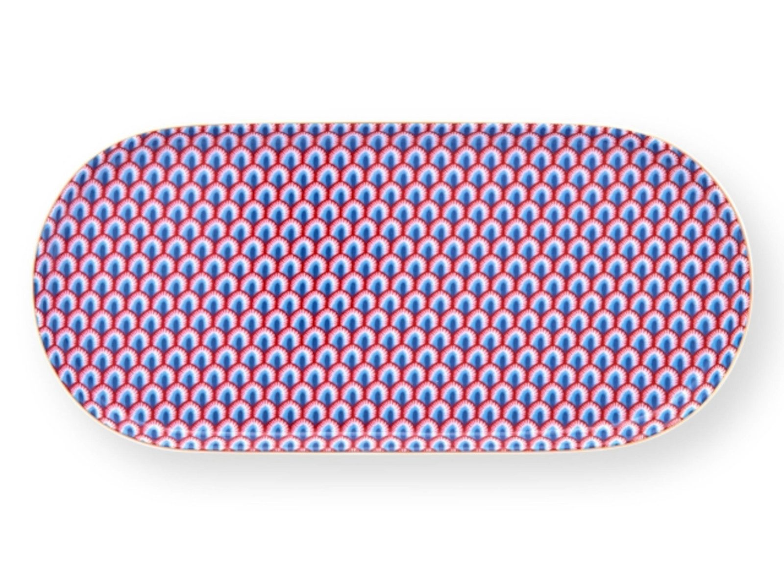 PiP Studio Tablett Flower Fest. Scall.red-light blue Zuckertablett, Porzellan, Plate Sugar & Creamer Flower Festival Scallop Red-Light Blue