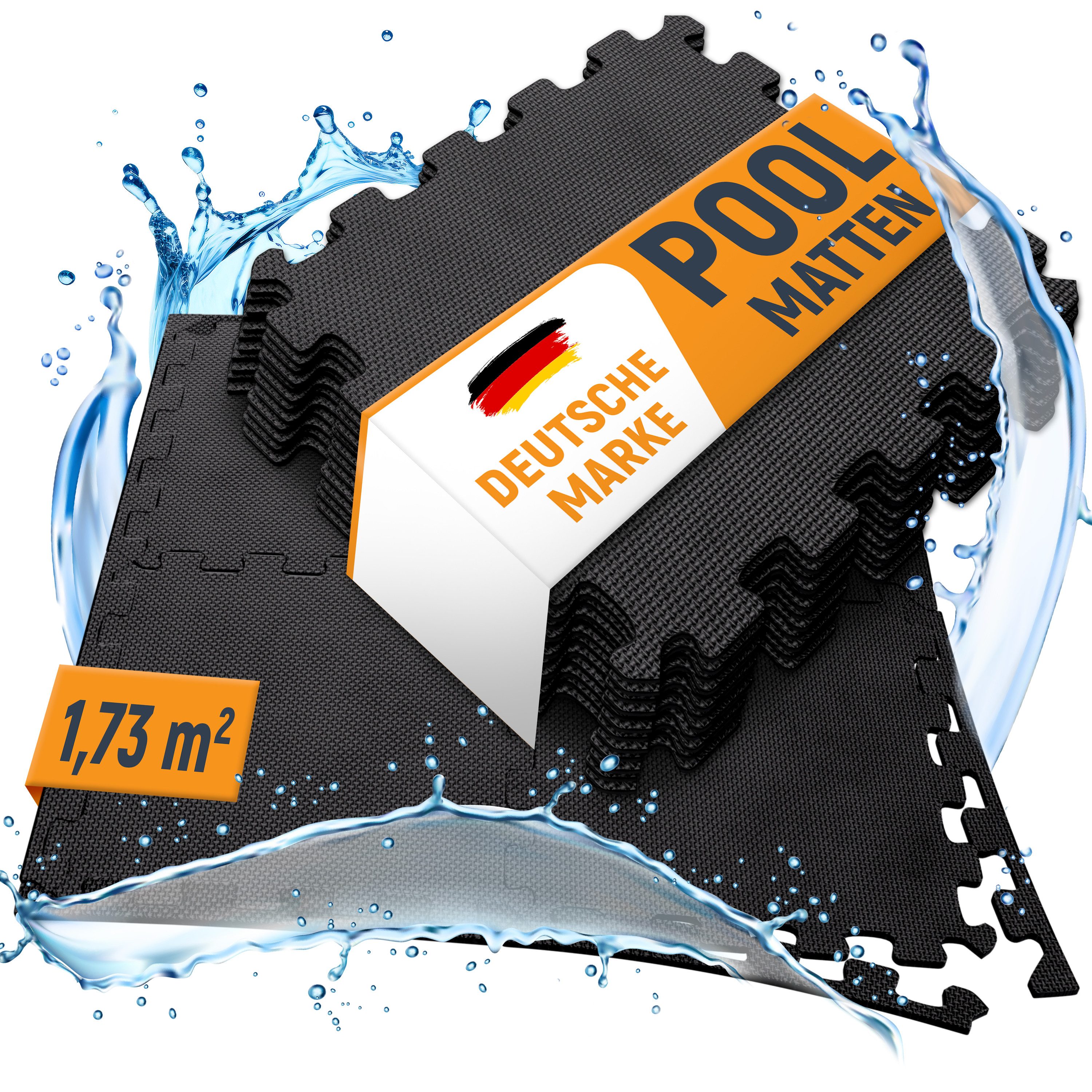 NEOLYMP Whirlpoolmatte Robuste Bodenschutzmatte - Fitness - Schutzmatte Boden - Fitnessmatte, (18 Puzzlestücke inkl. Randteile, 18 Schutzmatten Pool inklusive Randstücke - Puzzletechnik Poolboden), Schützt deinen Pool, EVA Matte, Studioqualität, Anti-Rutsch