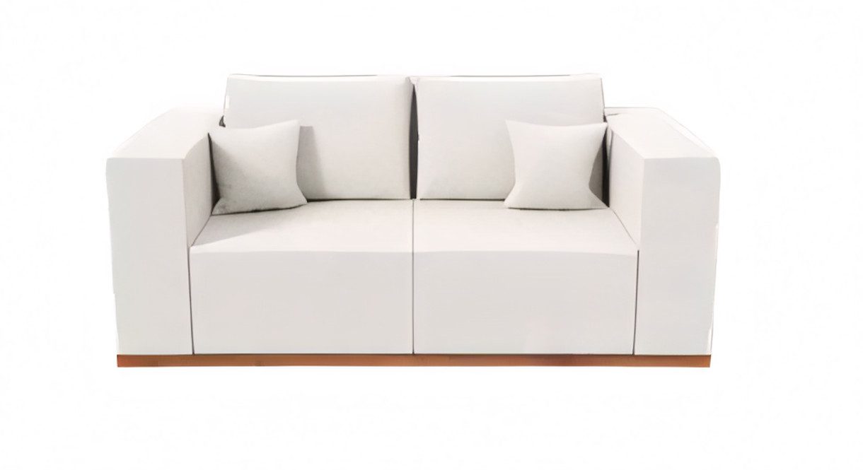 JVmoebel Gartensofa Stylischer Weißer 2-Sitzer Edle Polstercouch Wohnzimmer Textilsofa, 1 Teile, Made in Europa