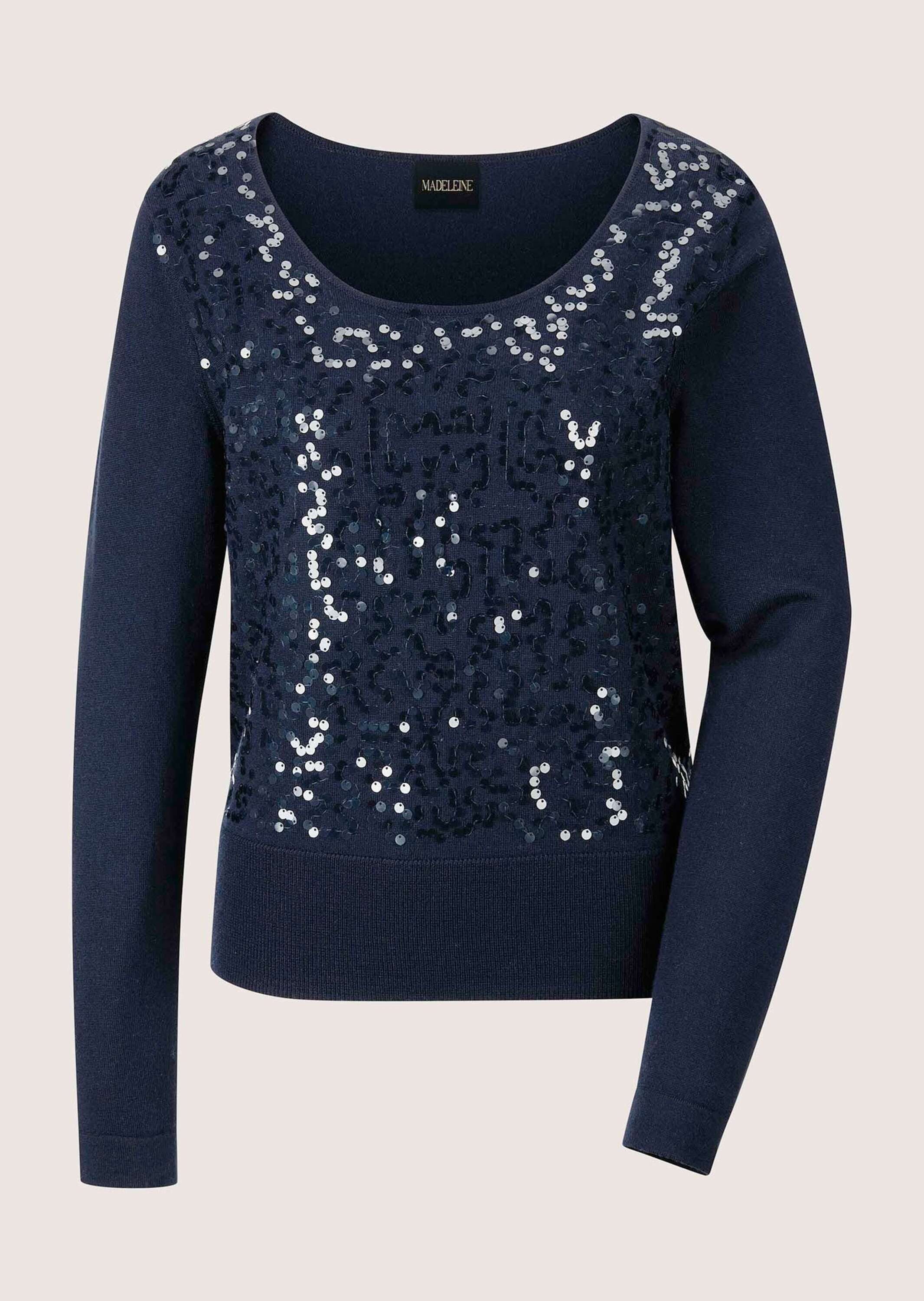 Strickpullover Rundhals-Pullover mit Glanz-Effekt