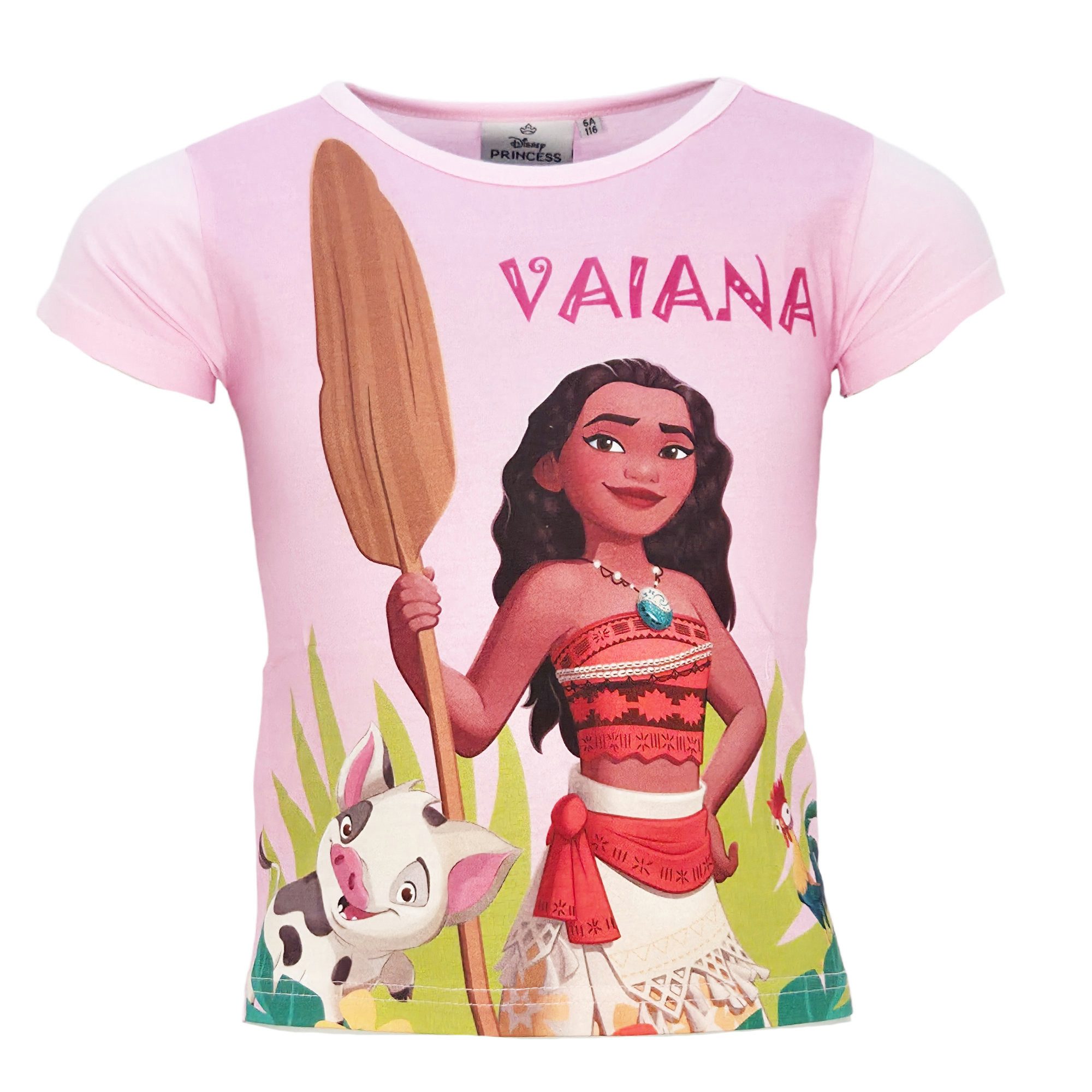 Disney Print-Shirt Disney Vaiana Moana Kinder Mädchen kurzarm T-Shirt 100% Baumwolle, Gr. 92 bis 116