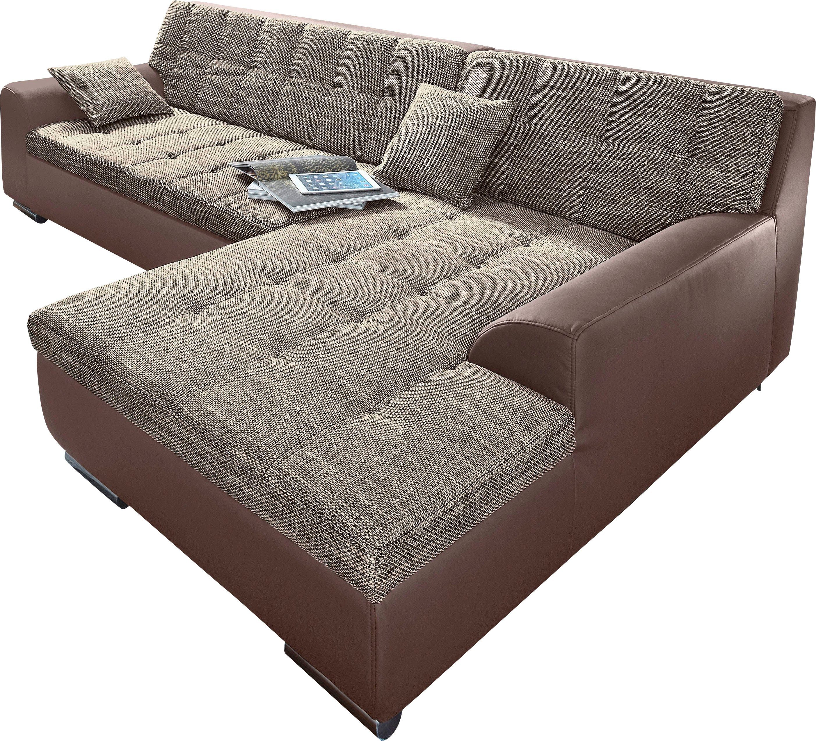 DOMO collection Ecksofa "NMoric incl. Zierkissen B/T/H: 273/216/80 cm L-For günstig online kaufen